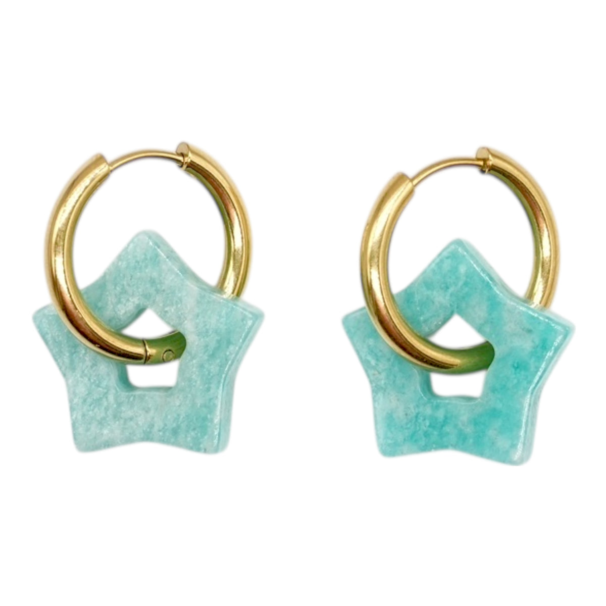 Set of 2 Star charms for earrings (Hoop earring not included) (2 sizes available)