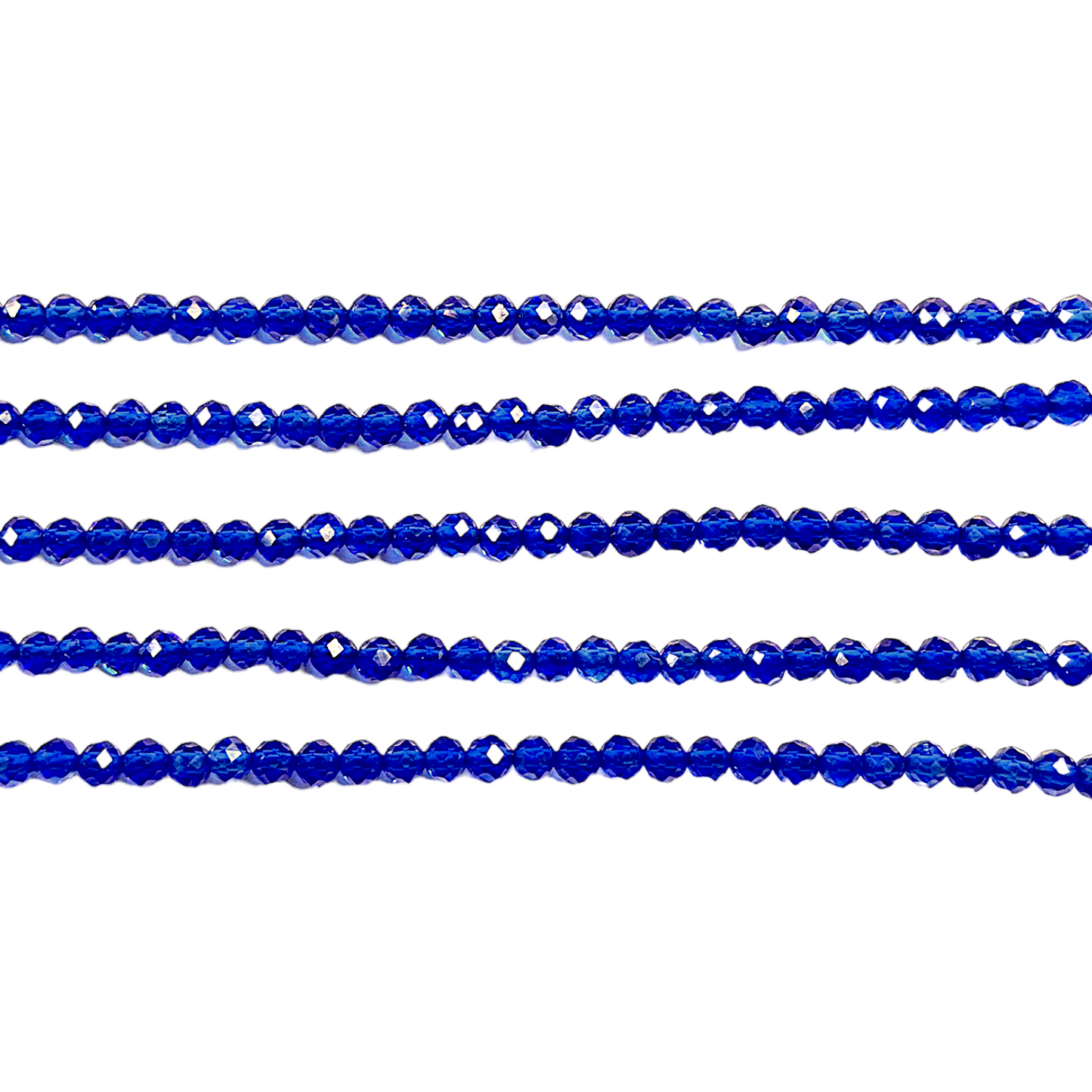 Fil Cristal facetté 2mm teinté bleu marine - Foliesbijoux