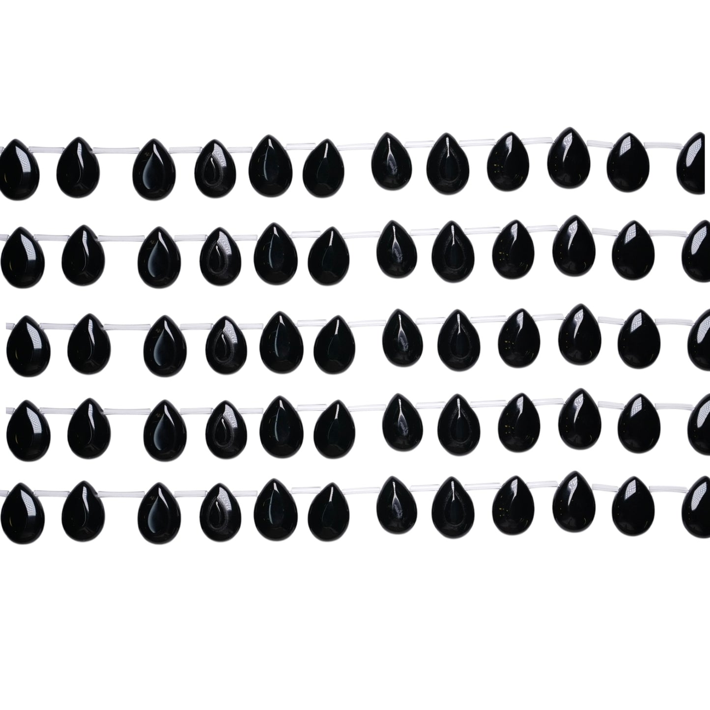 Fil goutte Agate noire 6x9 mm - Foliesbijoux