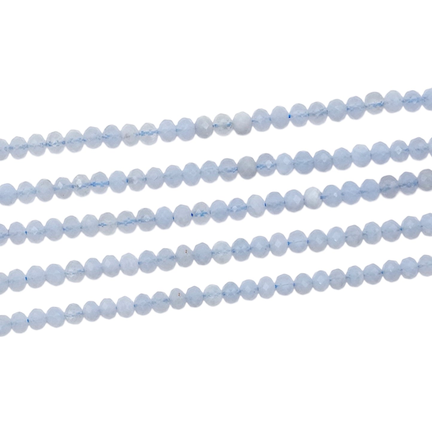 Fil de perle facetté Calcedoine bleue 3x4mm - Foliesbijoux