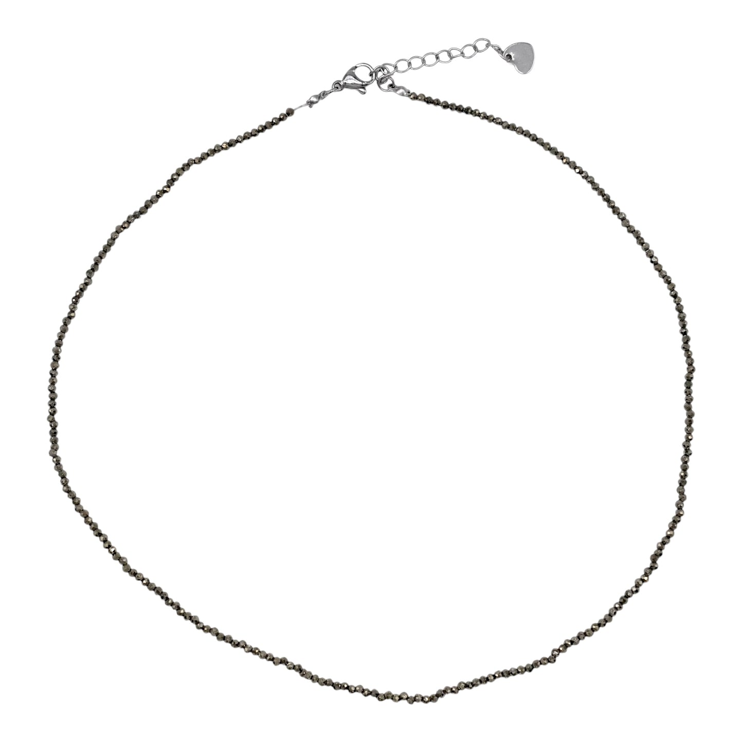 Collier Pyrite 2-3mm acier inoxydable doré/argenté (référence 24) - Foliesbijoux