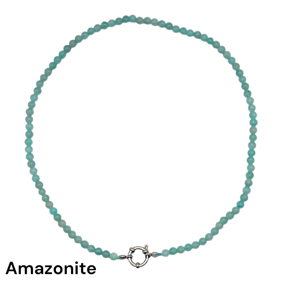 Collier 43 cm en 4 mm avec fermoir boué en acier inoxydable dorée (20 pierres disponibles) - Foliesbijoux