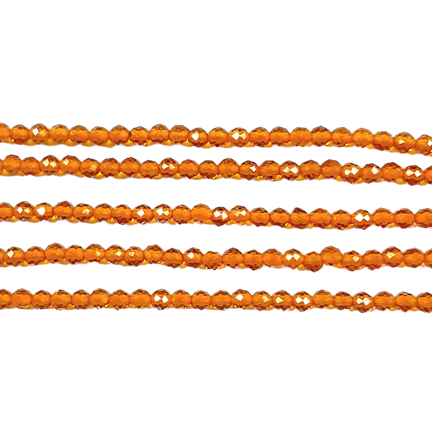 Fil Cristal facetté 2mm teinté orange - Foliesbijoux