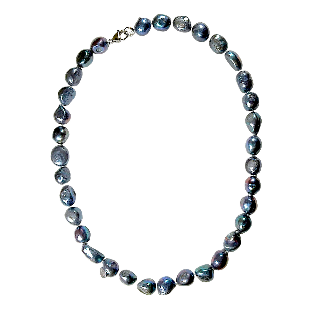Collier en perles d’eau douce noir N-1 - Foliesbijoux