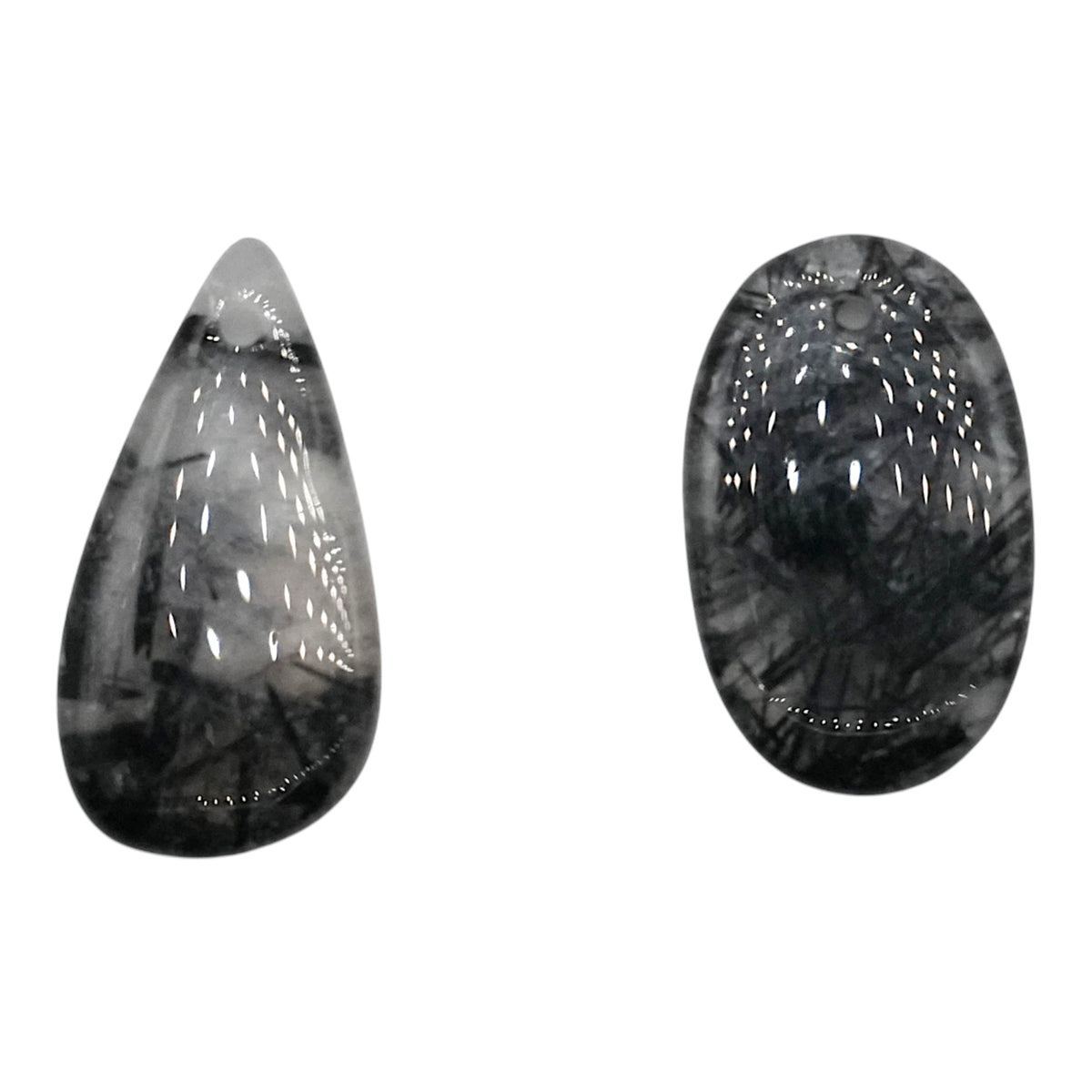 Pendentif Quartz tourmaline noire forme aléatoire percé devant (réf 16x28) - Foliesbijoux