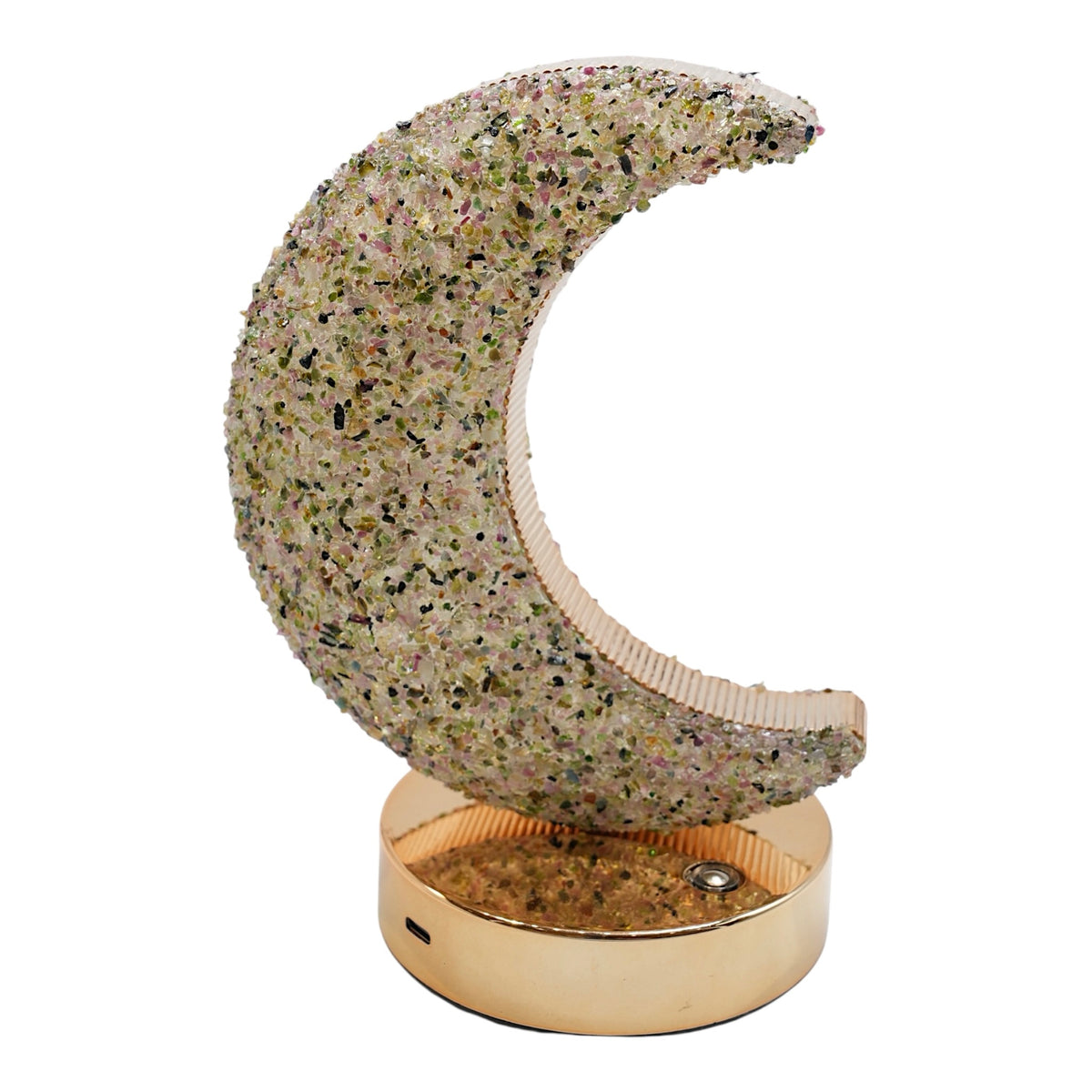 Amethyst Moon Lamp 21x14 cm – Rechargeable & Touch