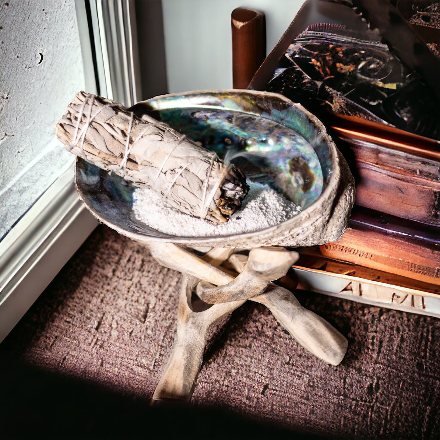 Coquille d'ormeau porte encens semi poli - Foliesbijoux