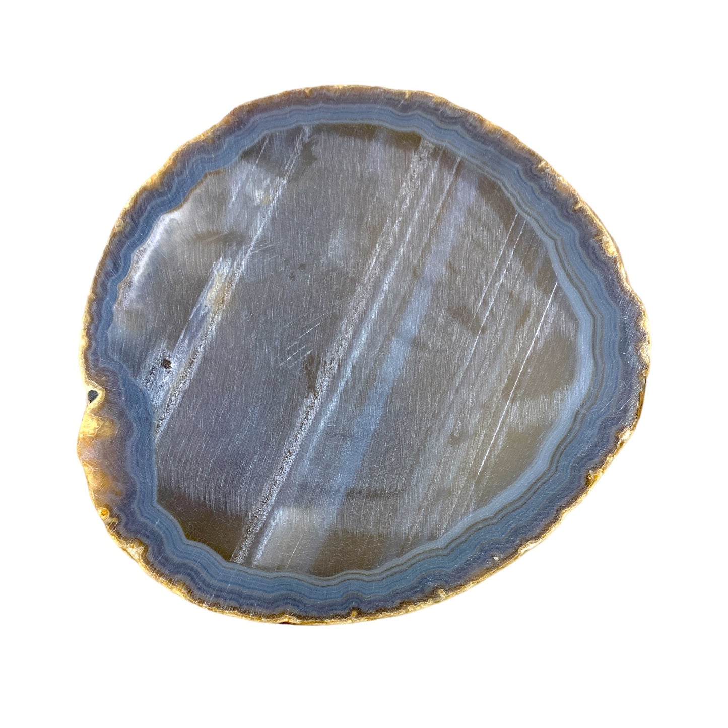 Plaque en Agate Botswana avec imprimé loup (peut présenter des défauts) - Foliesbijoux