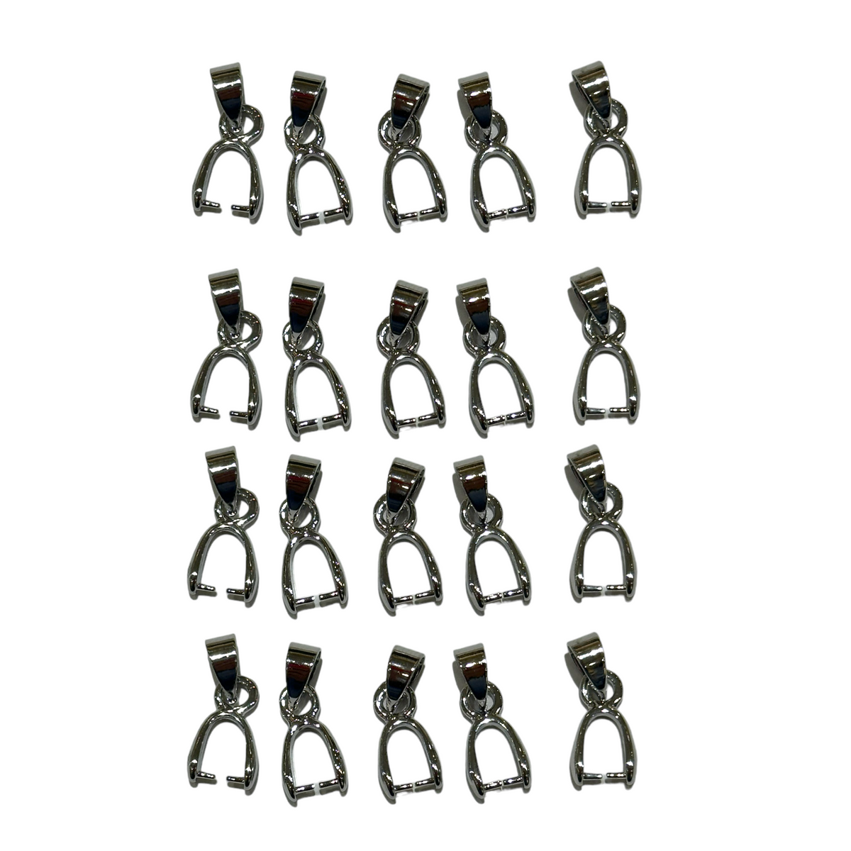 20 Bélières argentées pour pendentif avec trou latéral (3 tailles disponibles) LK8/ LK57/LK16 A - Foliesbijoux