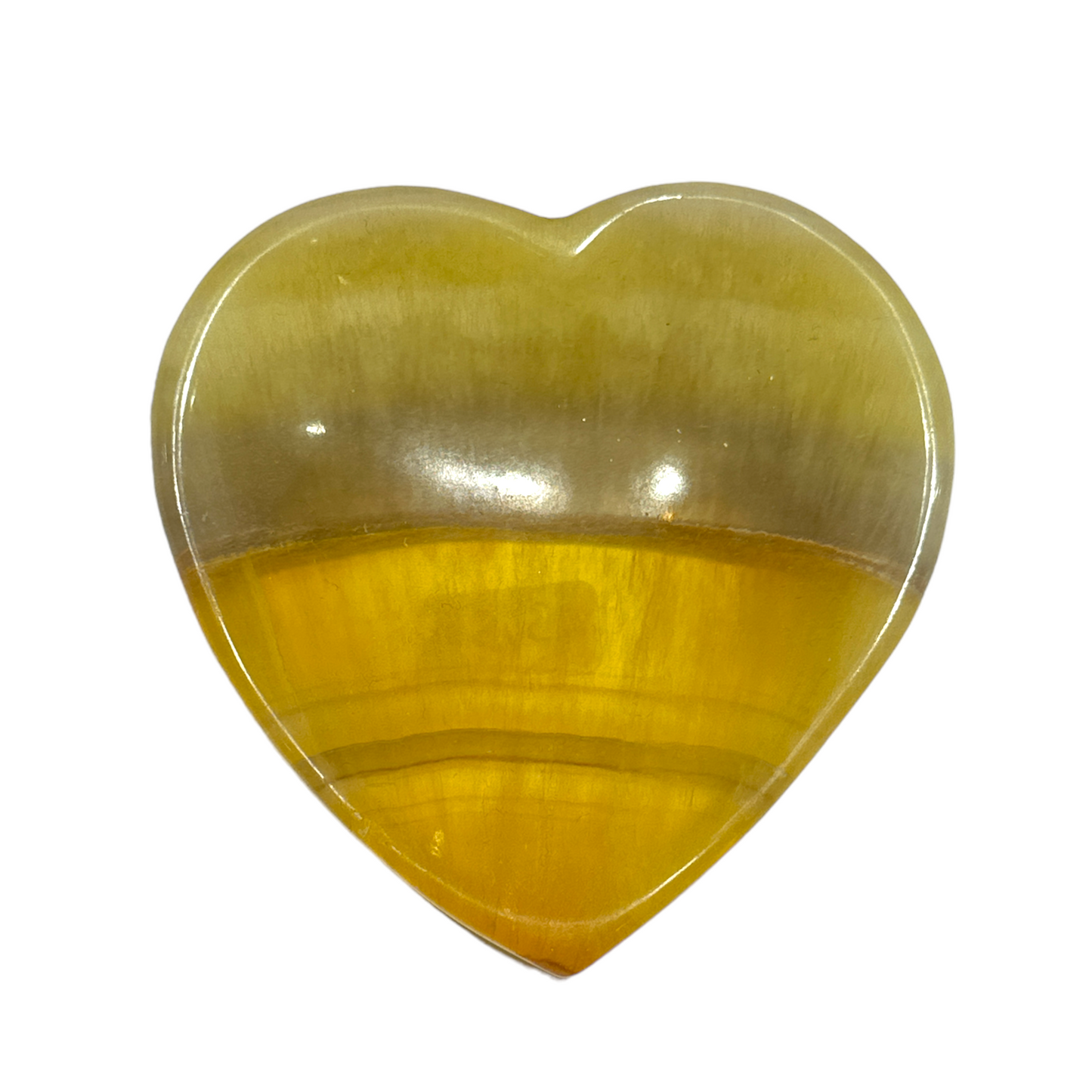Coupole en fluorine jaune forme coeur - Foliesbijoux
