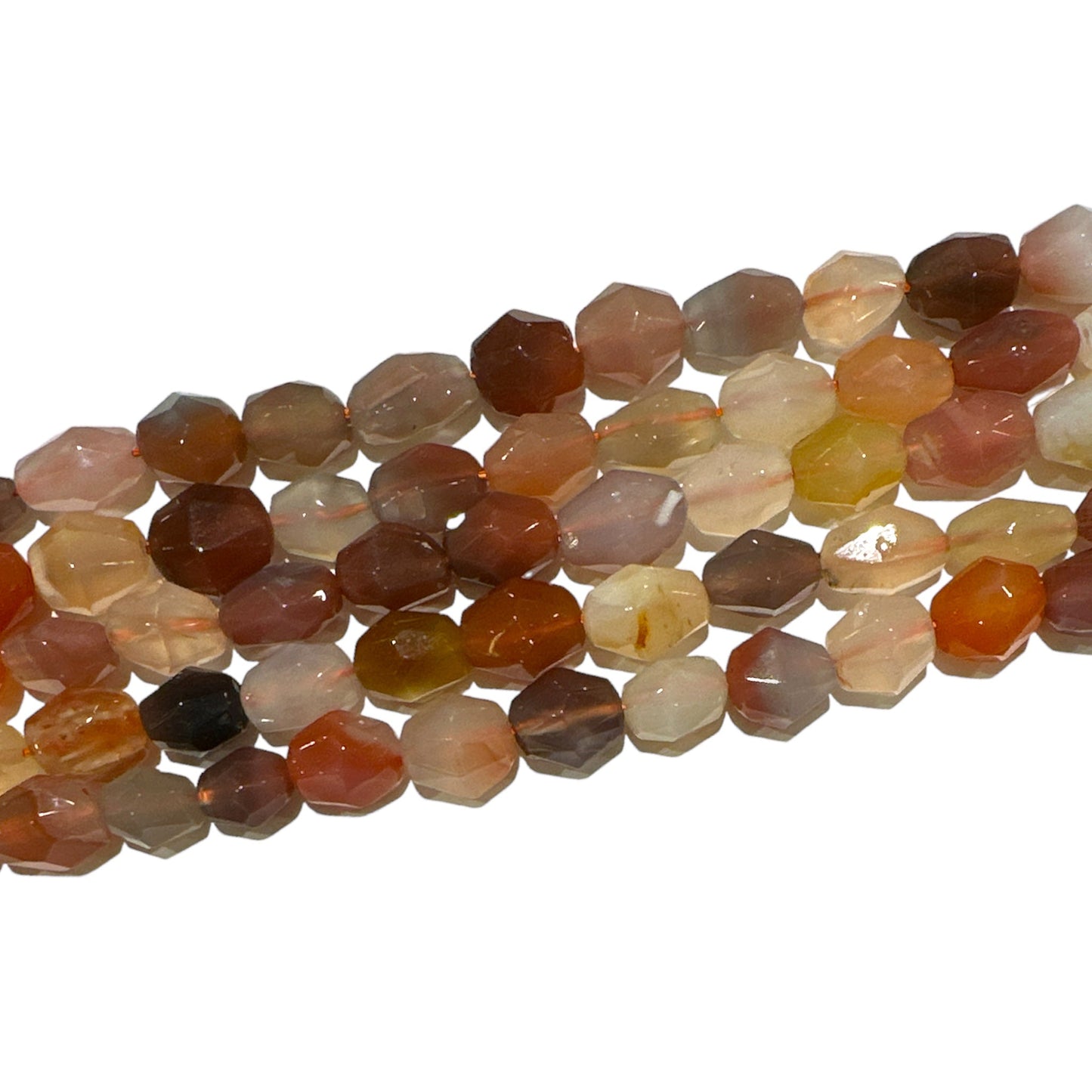 Fil Cornaline forme ovale facettée 11x14cm - Foliesbijoux