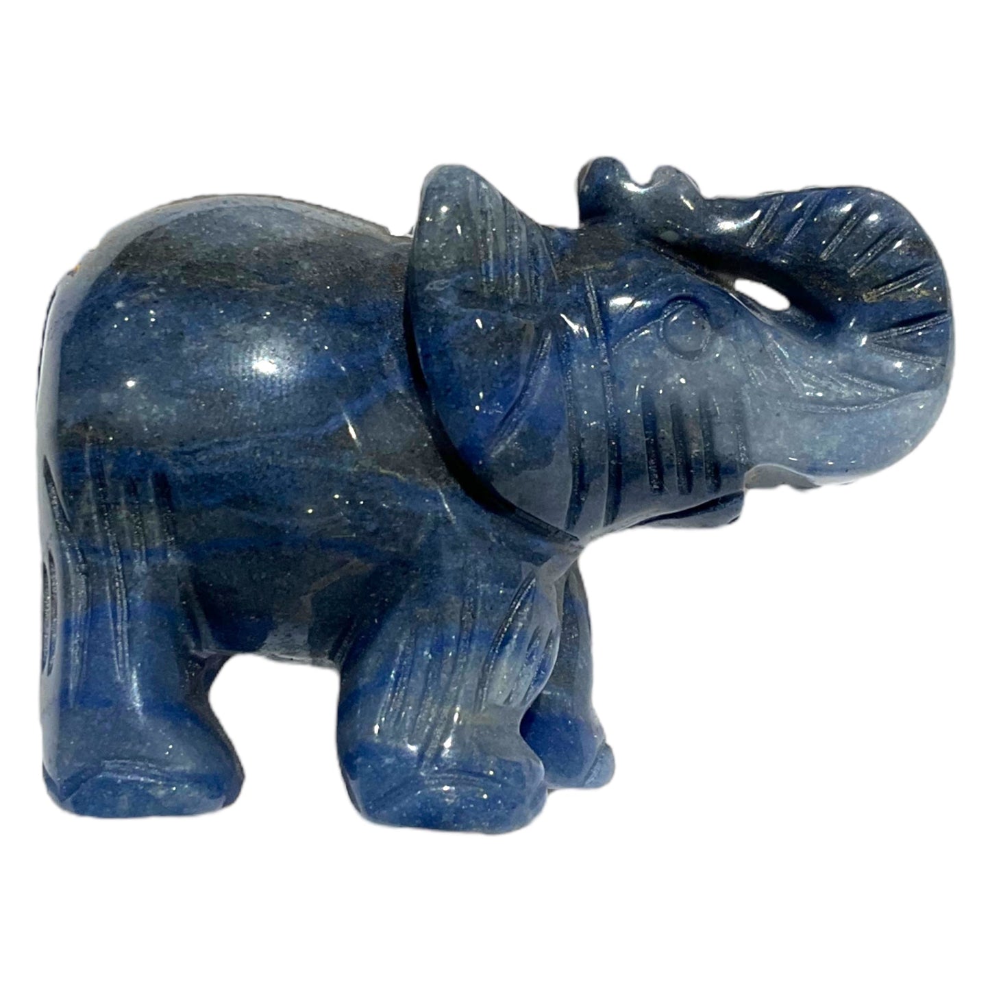 Figurine Eléphant en Aventurine bleue - Foliesbijoux