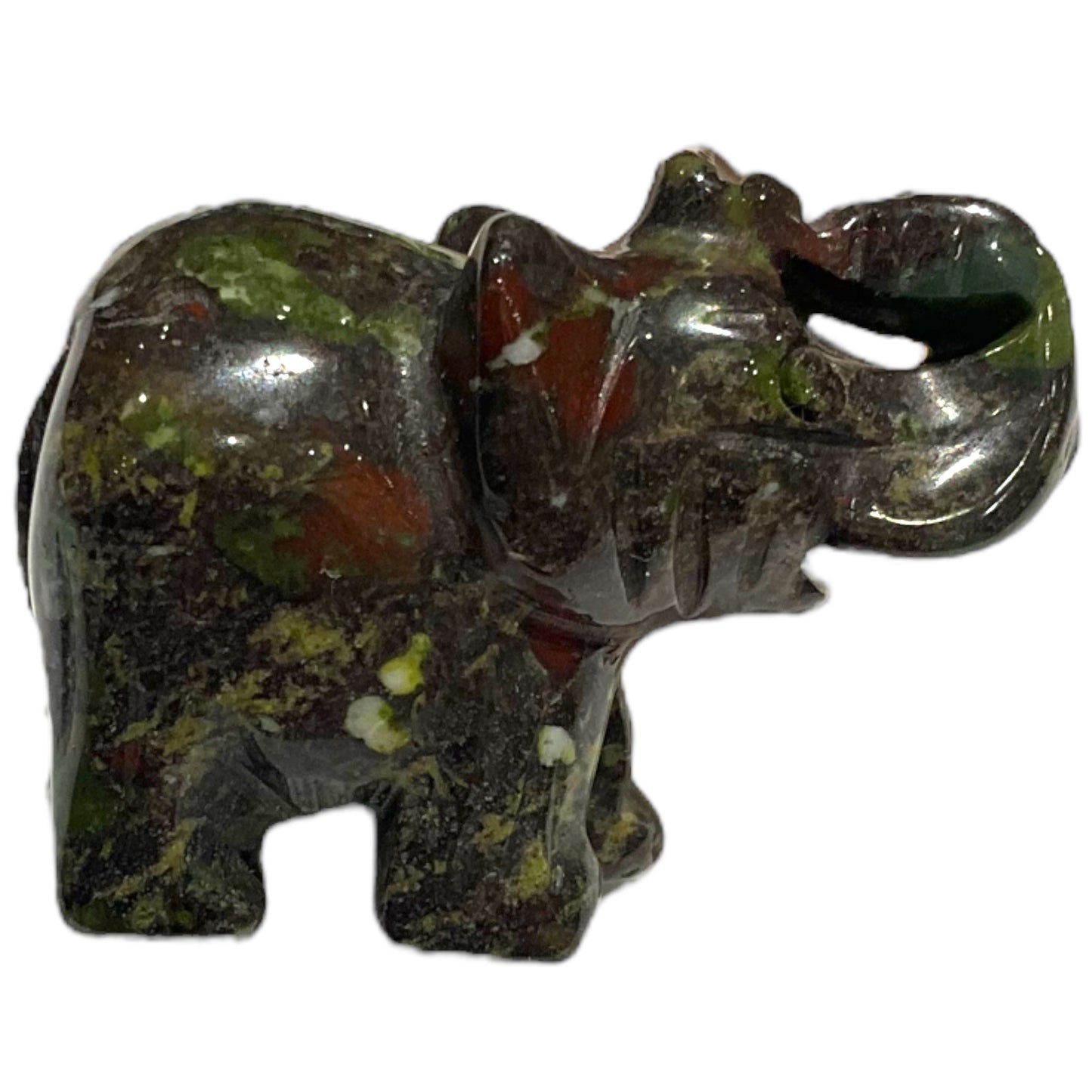 Statue Eléphant en Jaspe sang de dragon - Foliesbijoux