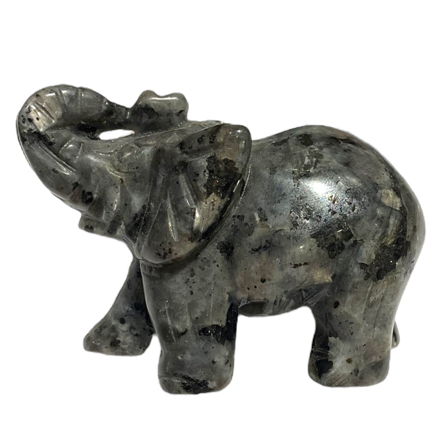 Figurine Eléphant en Larvikite - Foliesbijoux