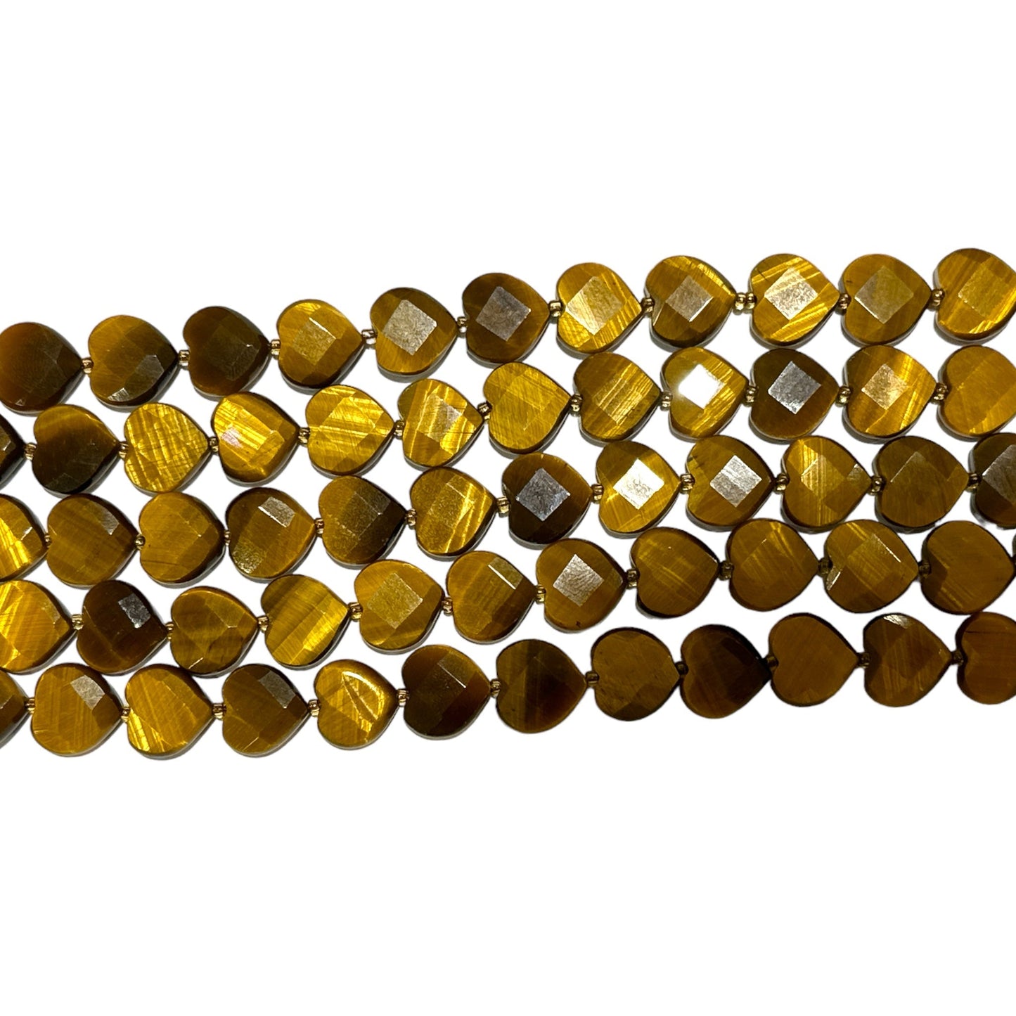 Fil de coeur facetté en oeil de tigre 12mm - Foliesbijoux