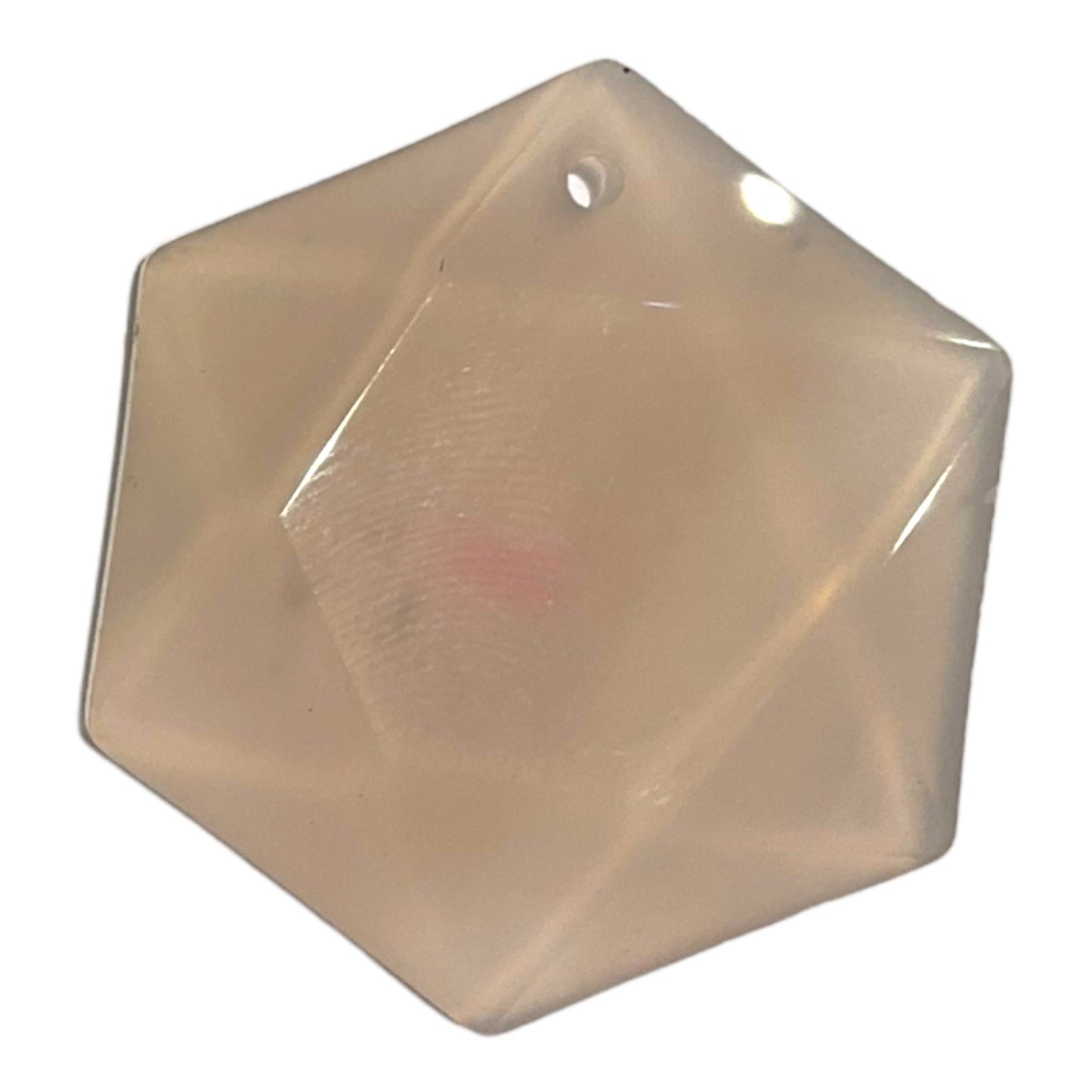 Pendentif hexagone en Agate percé devant - Foliesbijoux