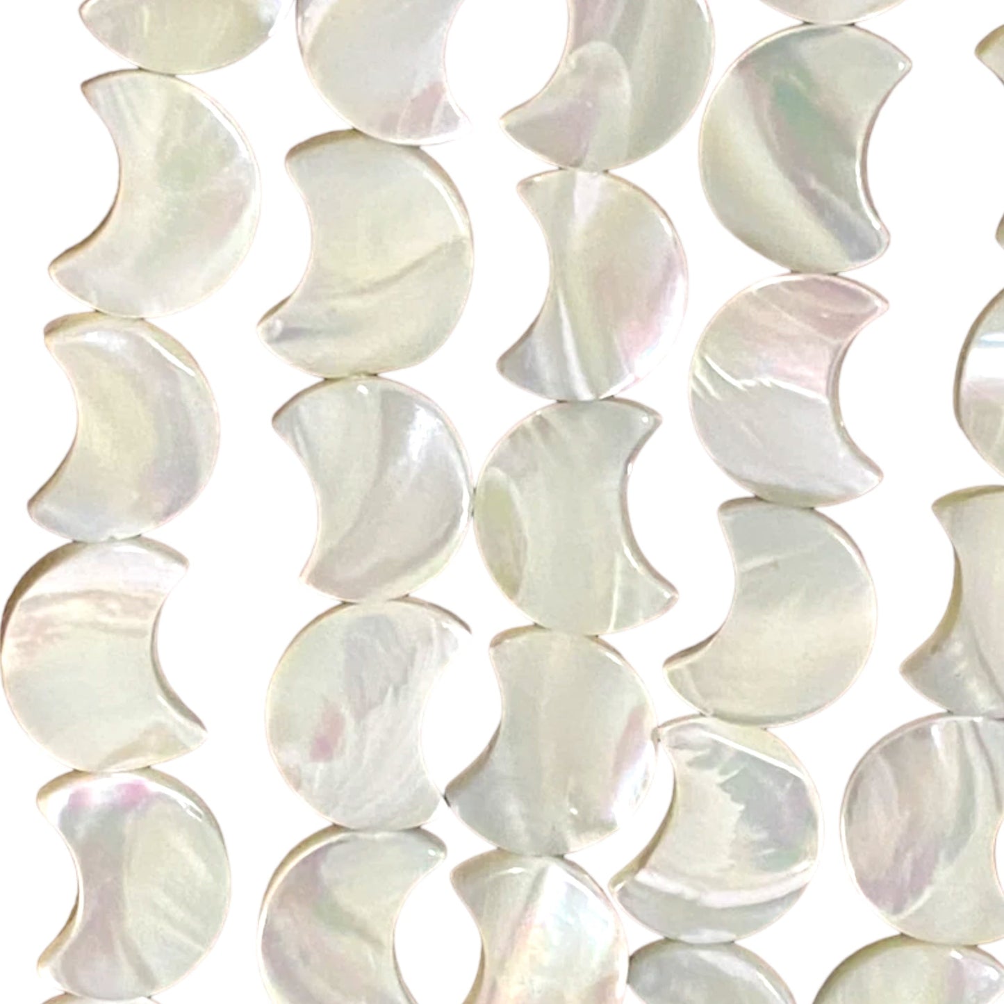 Fil de lunes en nacre blanche - Foliesbijoux