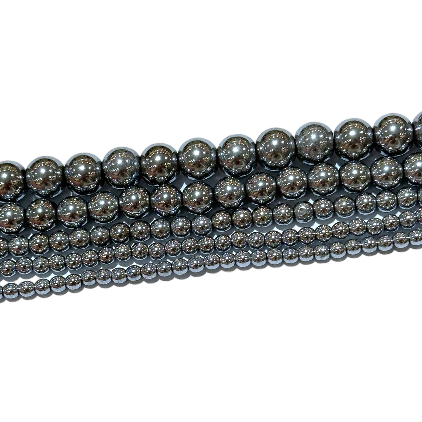 Fil de perle Hématite electroplaquée argentée claire HEA-1 / HEA-2 / HEA-3 / HEA-4 / HEA-5 - Foliesbijoux