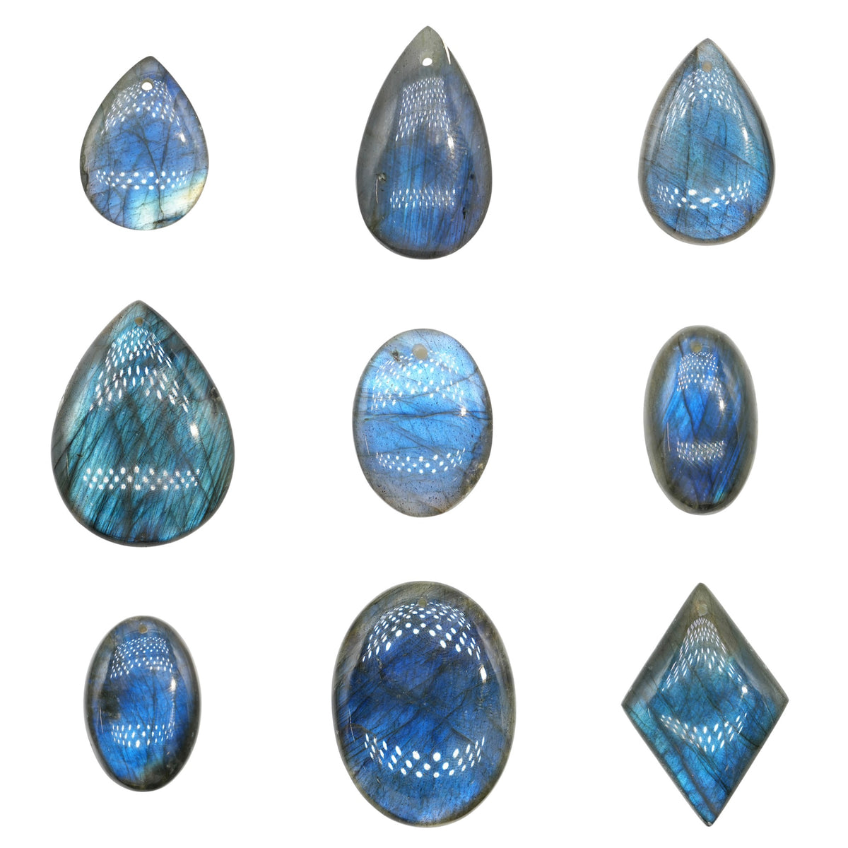 Pendentif en labradorite AAA extra bleue (17 formes disponible)