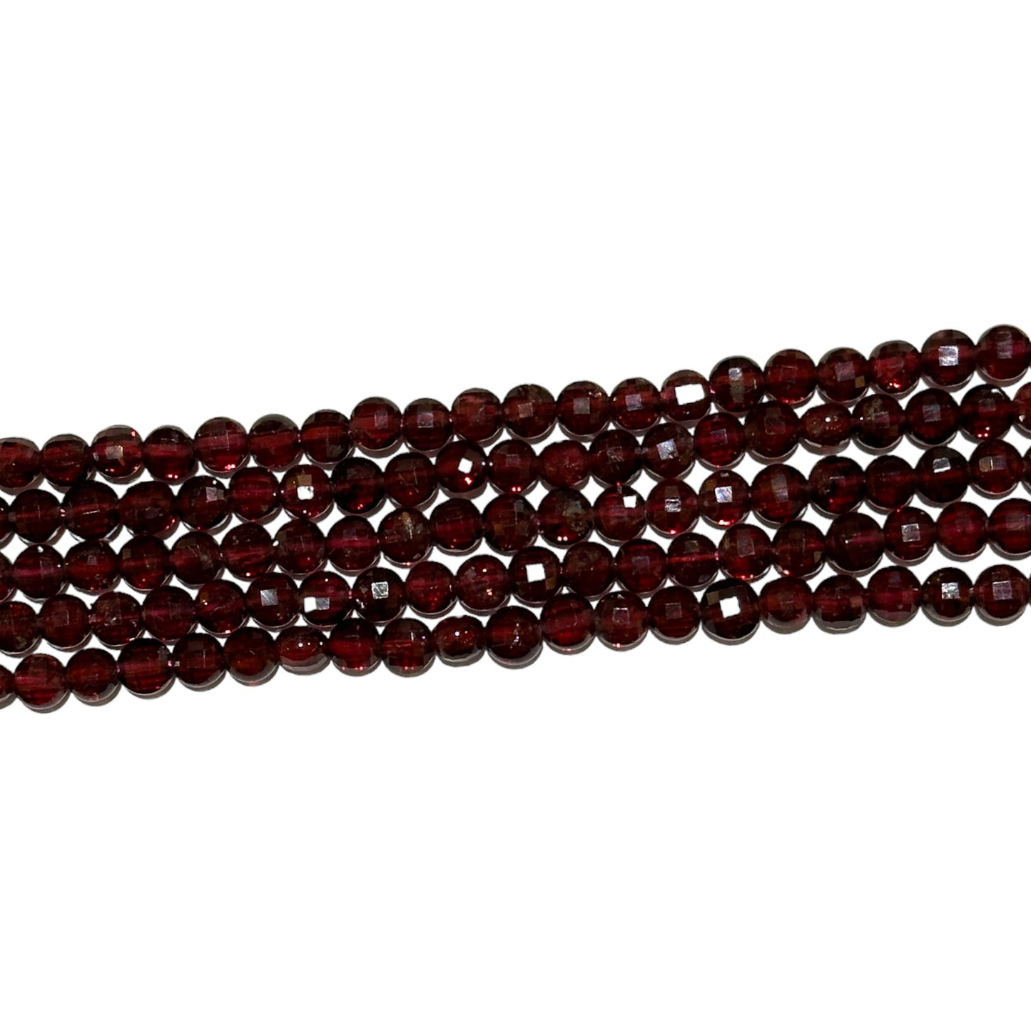 Fil grenat en rond plat facetté 4mm - Foliesbijoux