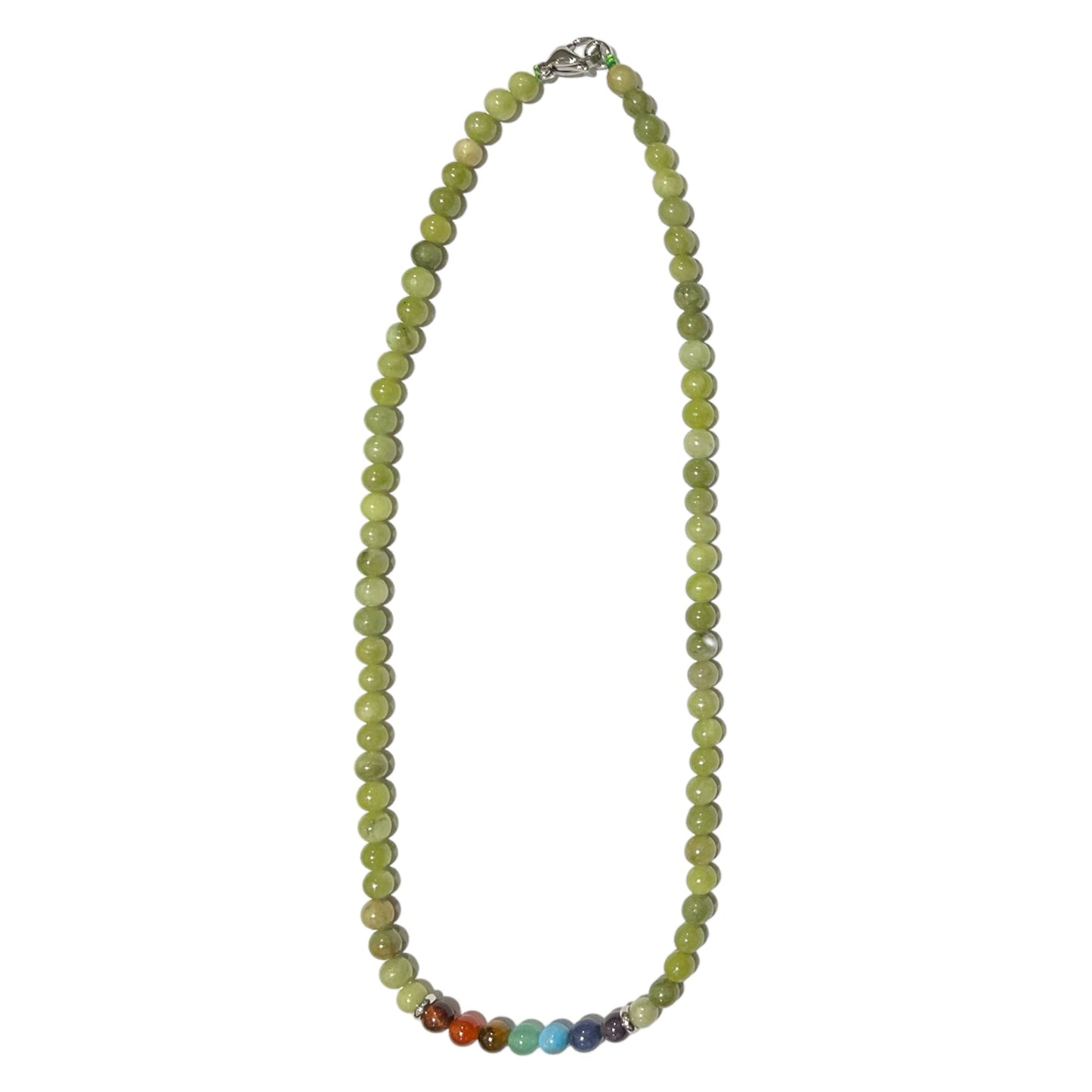 Collier boule 7 Chakras Jade de Thaïlande - Foliesbijoux