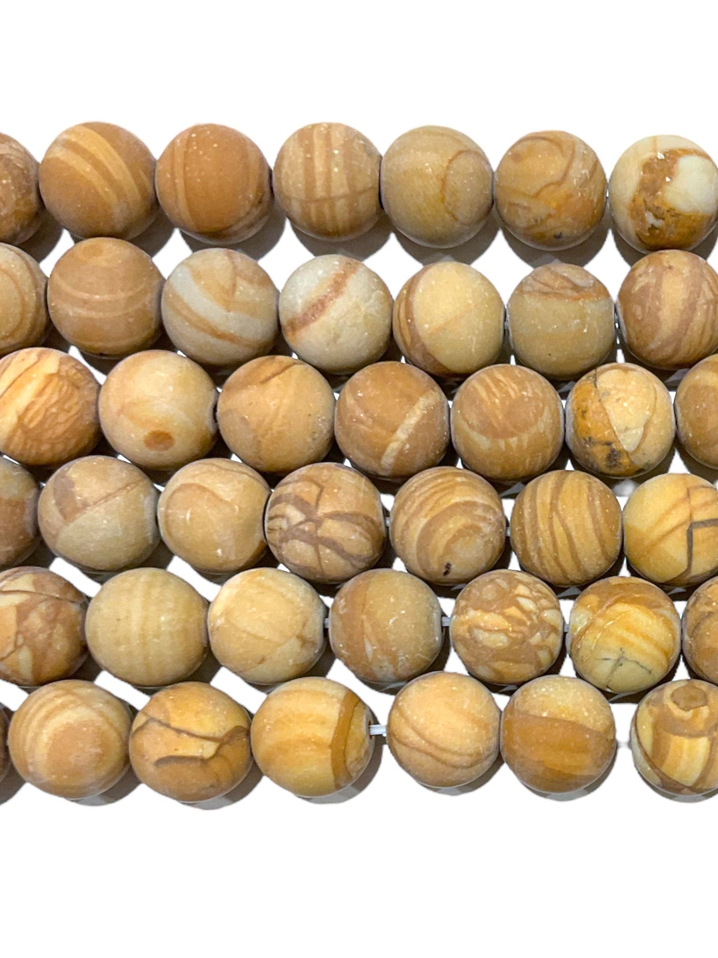 Fil de perle Jaspe bois mat A - Foliesbijoux