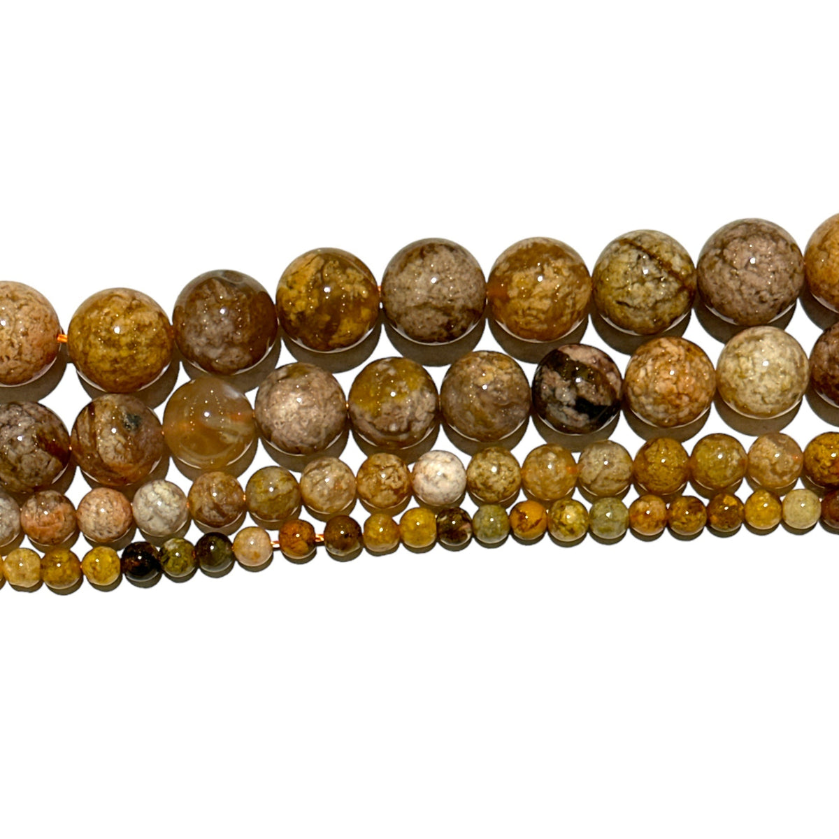Fil de perle Jaspe océan claire A - Foliesbijoux