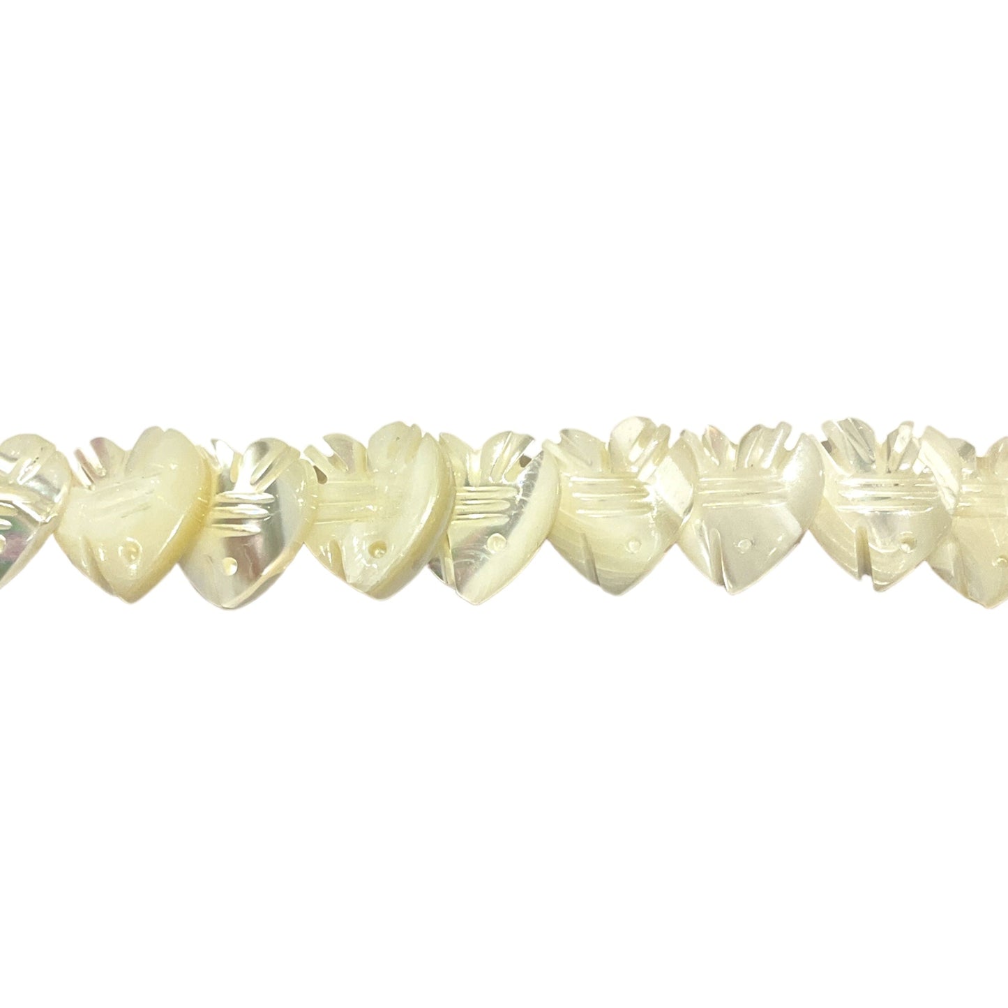 Fil de tête de poisson en coeur nacre blanche 12 mm - Foliesbijoux