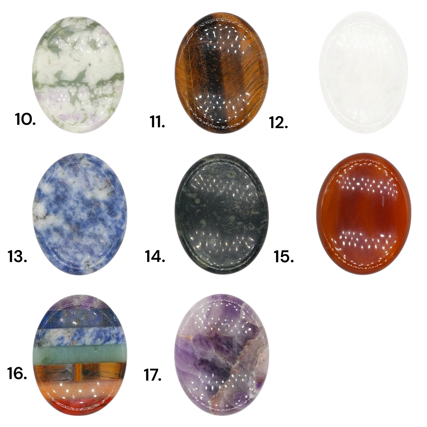 Galet anti stress forme ovale (17 pierres disponible)