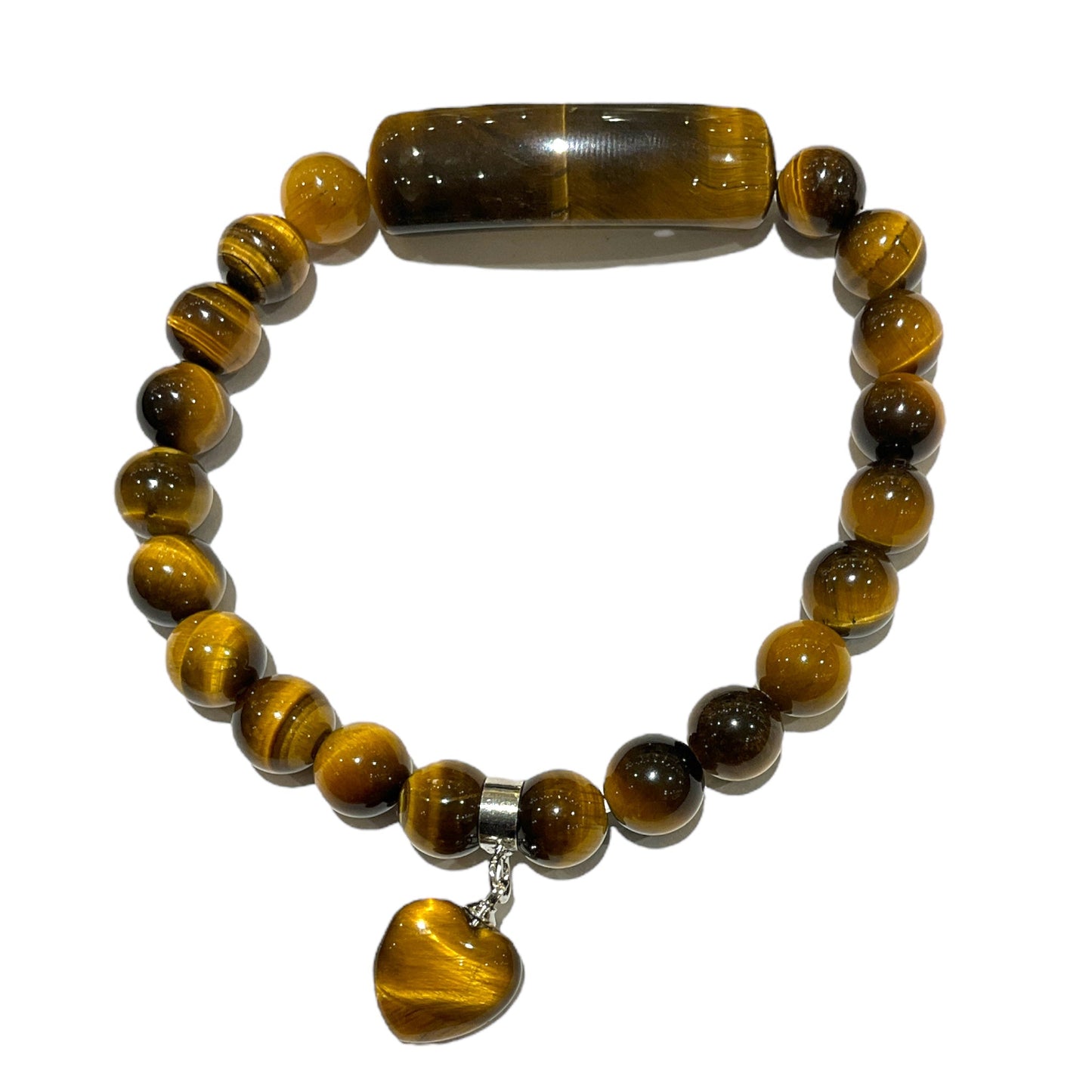 Bracelet Oeil de tigre AA+ cœur - Foliesbijoux