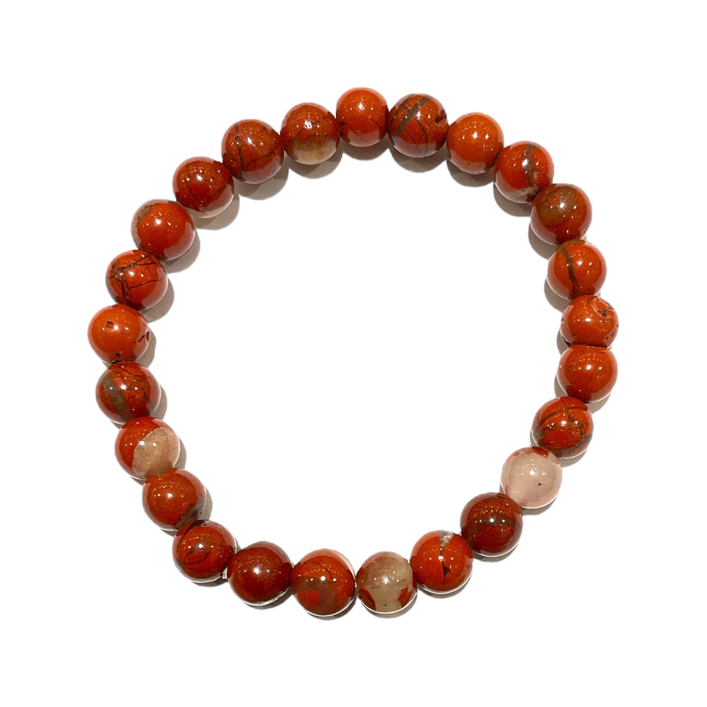 Bracelet en 6mm enfant Jaspe rouge A - Foliesbijoux