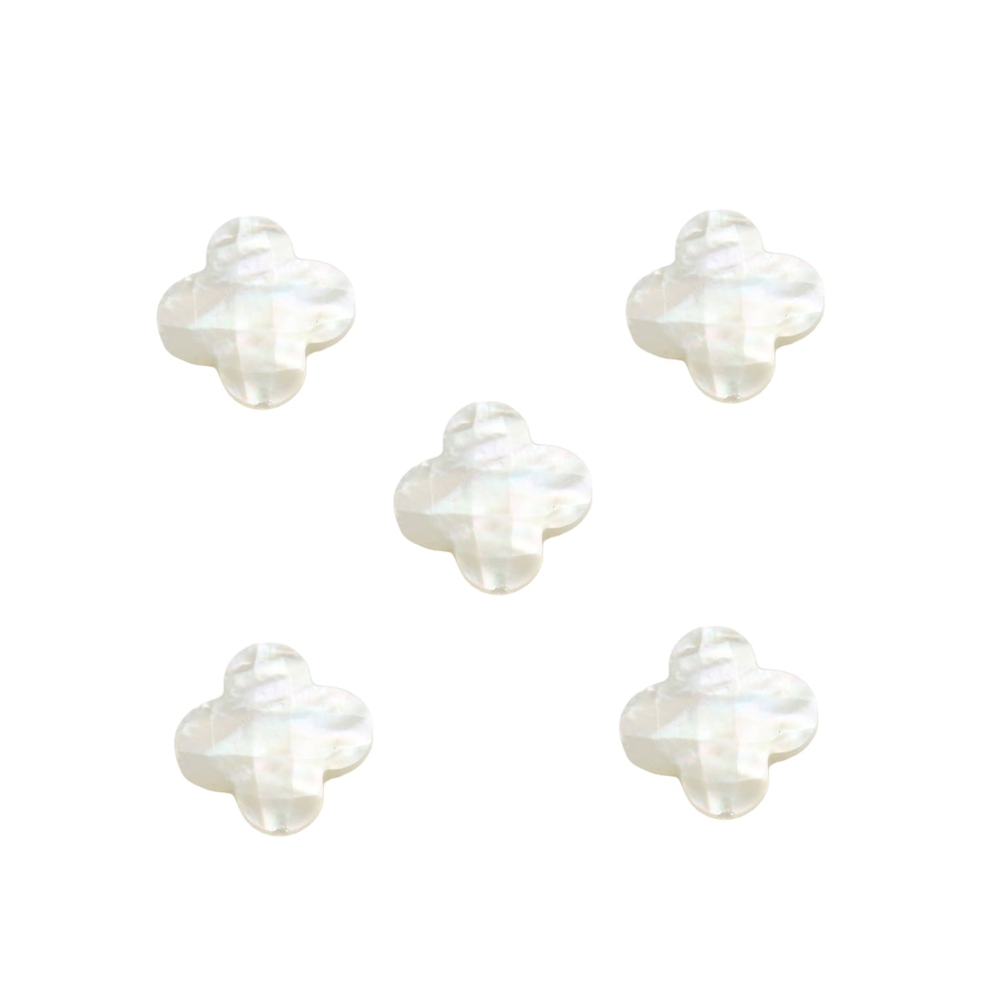 5 nacre forme trèfle 8mm trou vertical/horizontal - Foliesbijoux