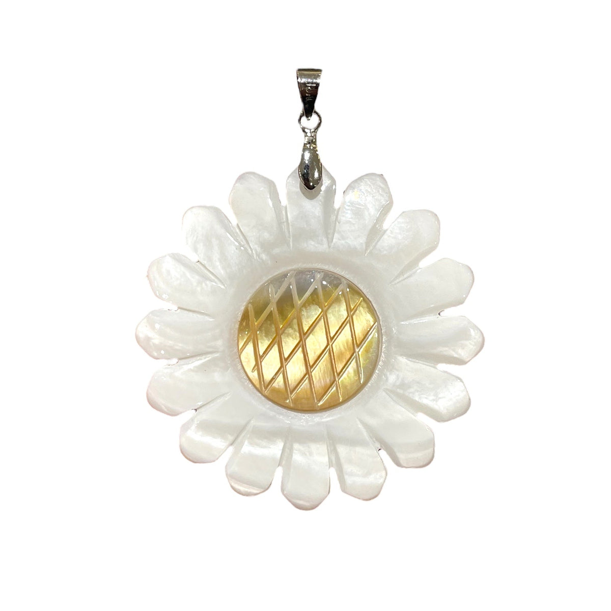 Pendentif Marguerite en nacre - Foliesbijoux