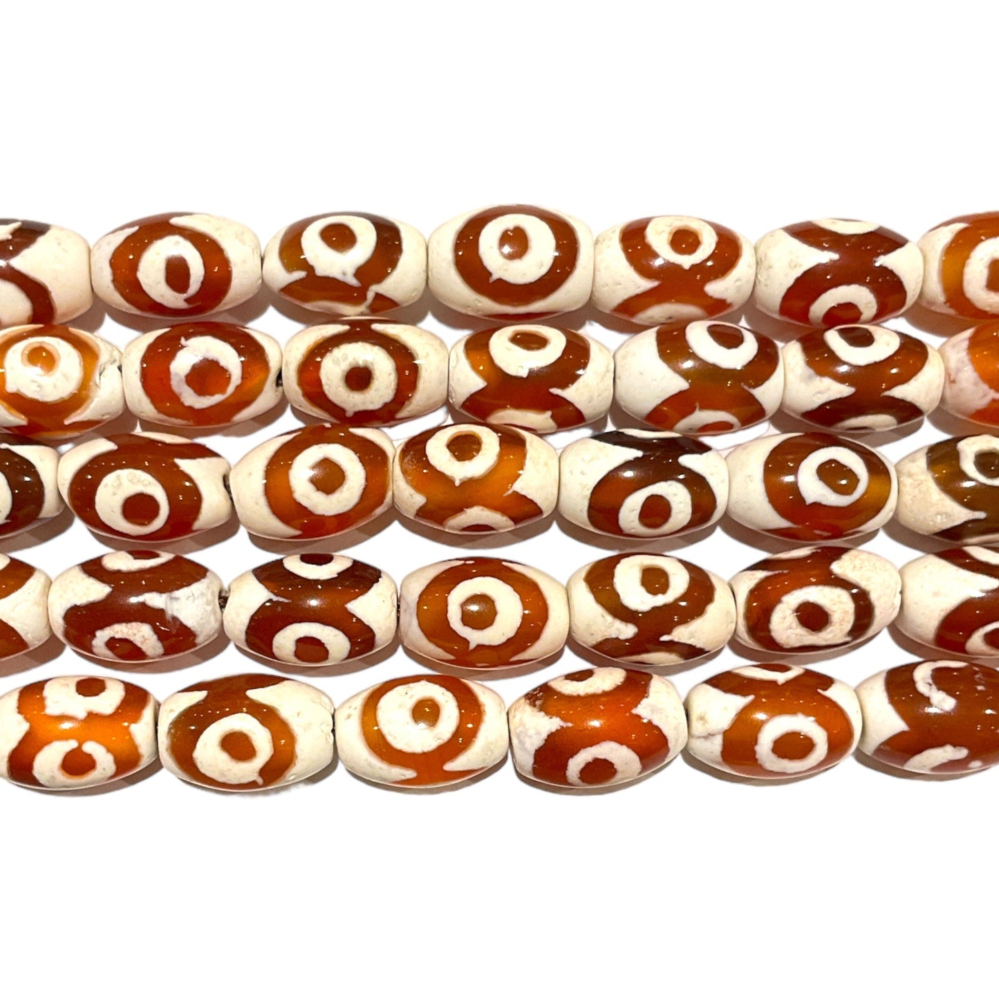 Fil de perle Agate du Tibet Dzi 8 x 12 mm #5 - Foliesbijoux