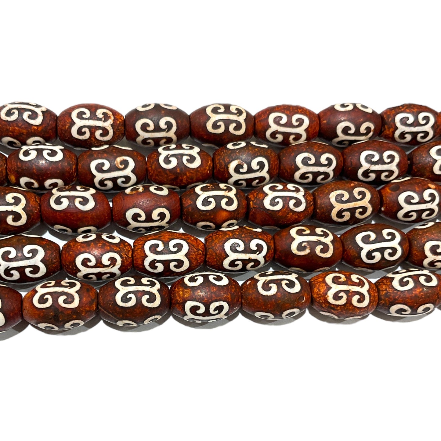 Fil de perle Agate du Tibet Dzi 8 x 12 mm #2 - Foliesbijoux