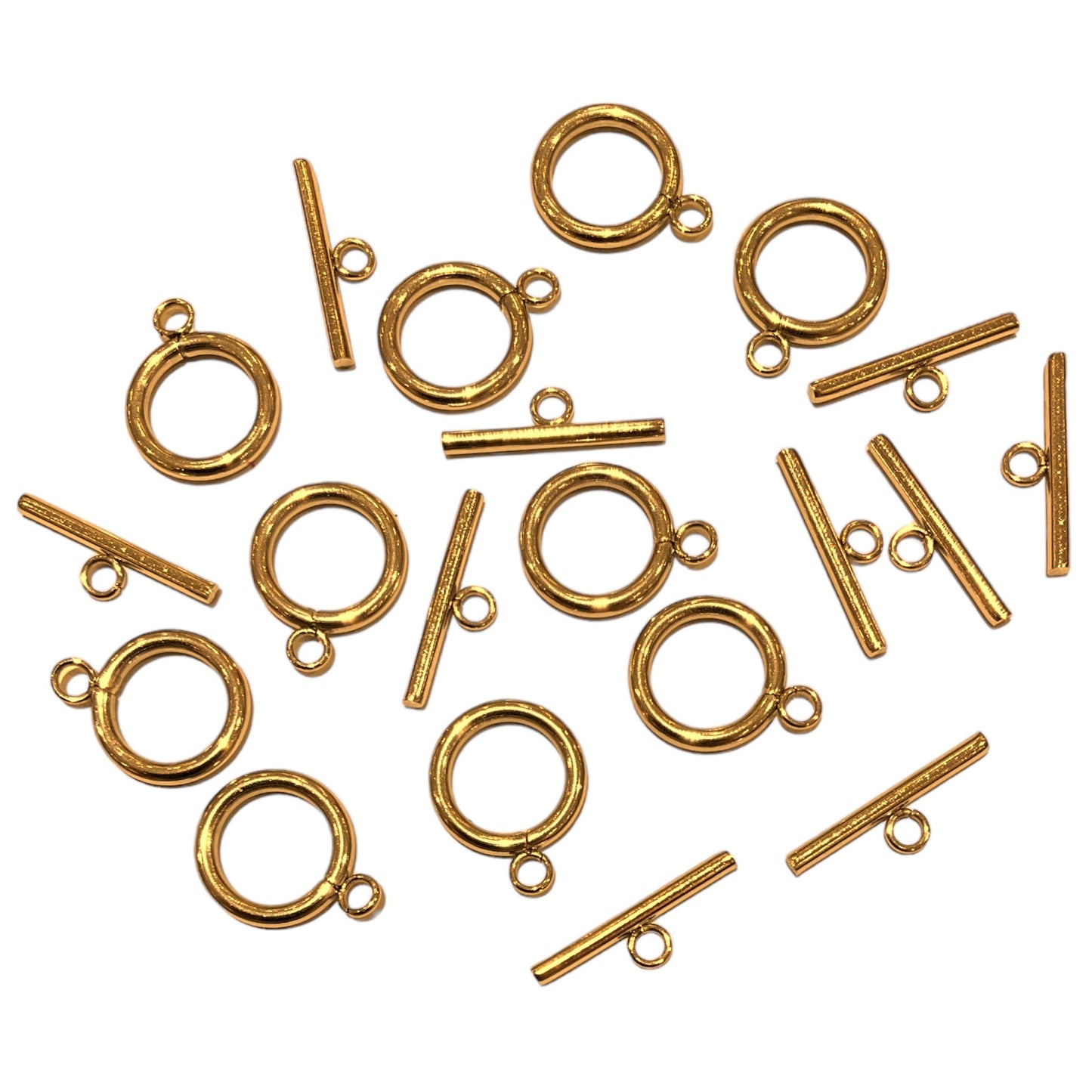 10 Fermoirs en T en acier inoxydable doré SC149D - Foliesbijoux