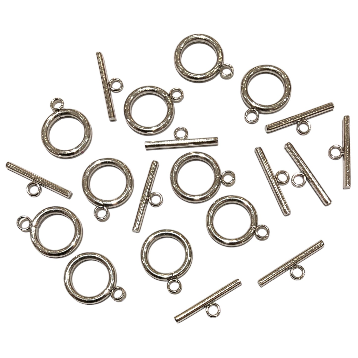 10 Fermoirs en T en acier inoxydable - Foliesbijoux