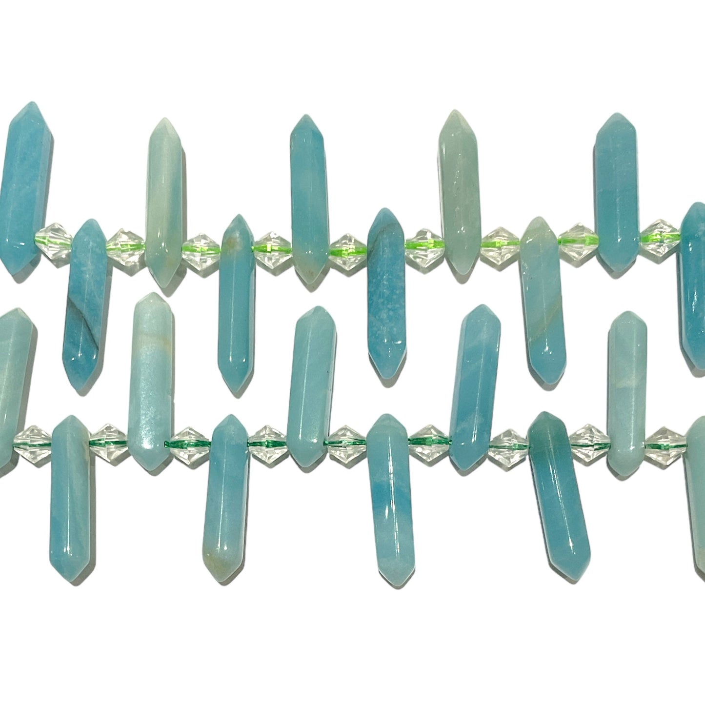 Fil pendentifs pointe Amazonite du Perou - Foliesbijoux