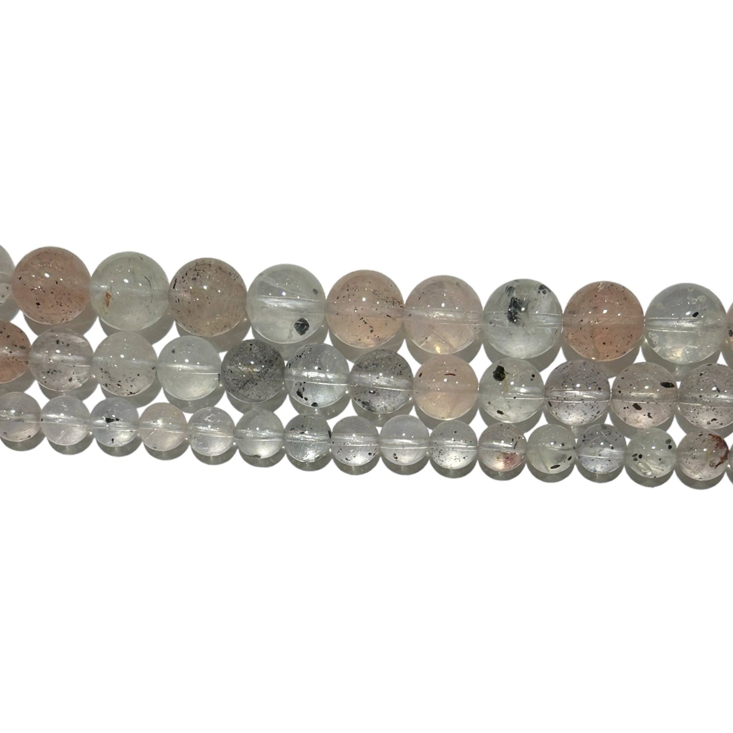 Fil de perle Quartz inclusion biotite mica AA - Foliesbijoux