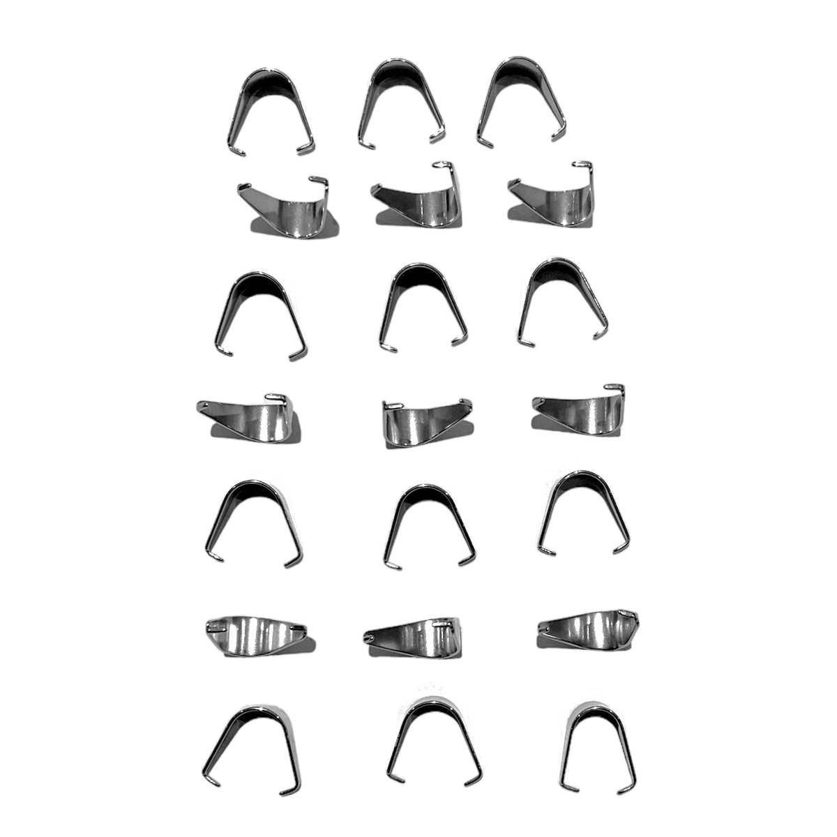 Lot de 20 Bélières argentées Acier épaisses pour gros pendentif - Foliesbijoux