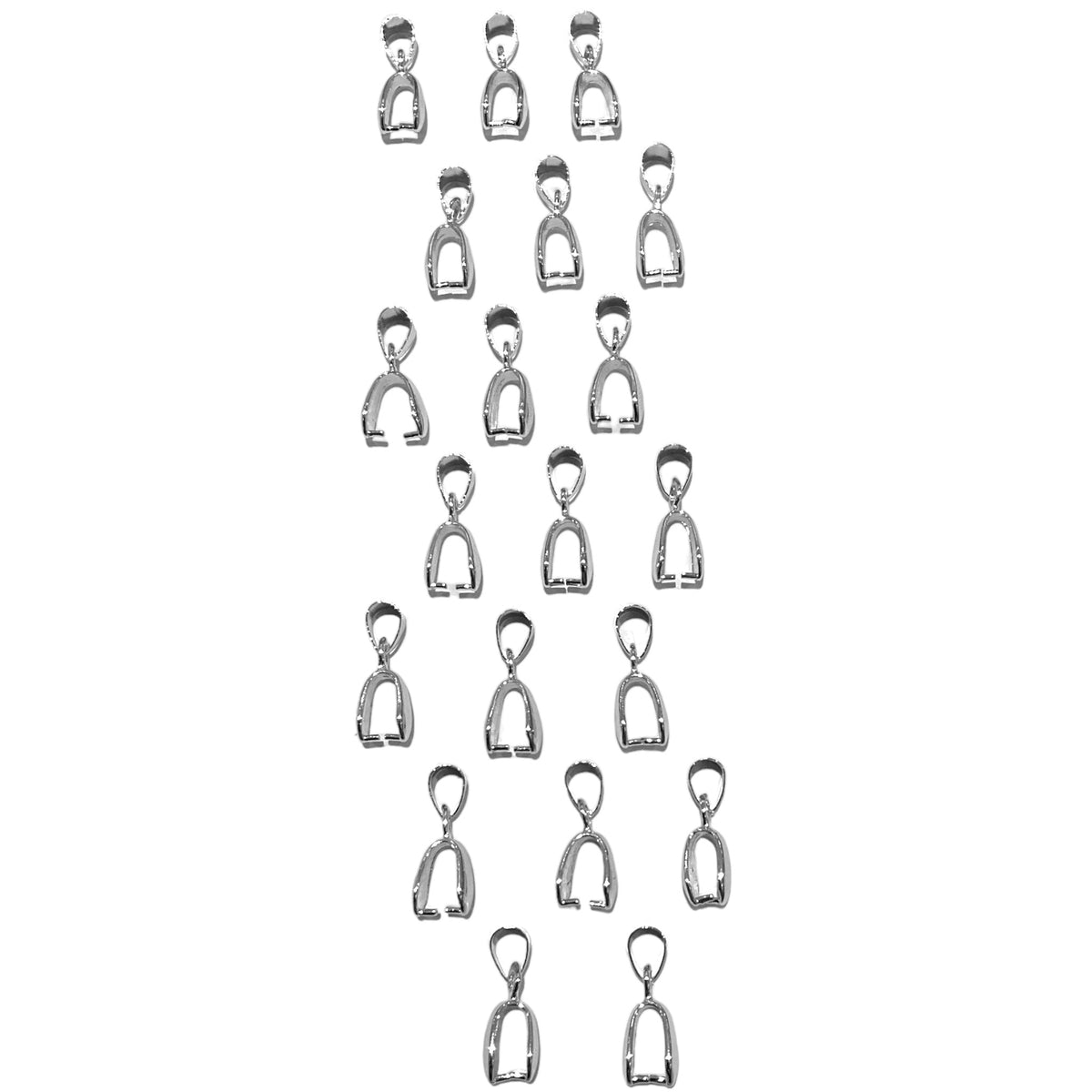 Lot de 20 Bélières argentées frontales K1/K2/K3 (3 tailles disponibles) - Foliesbijoux