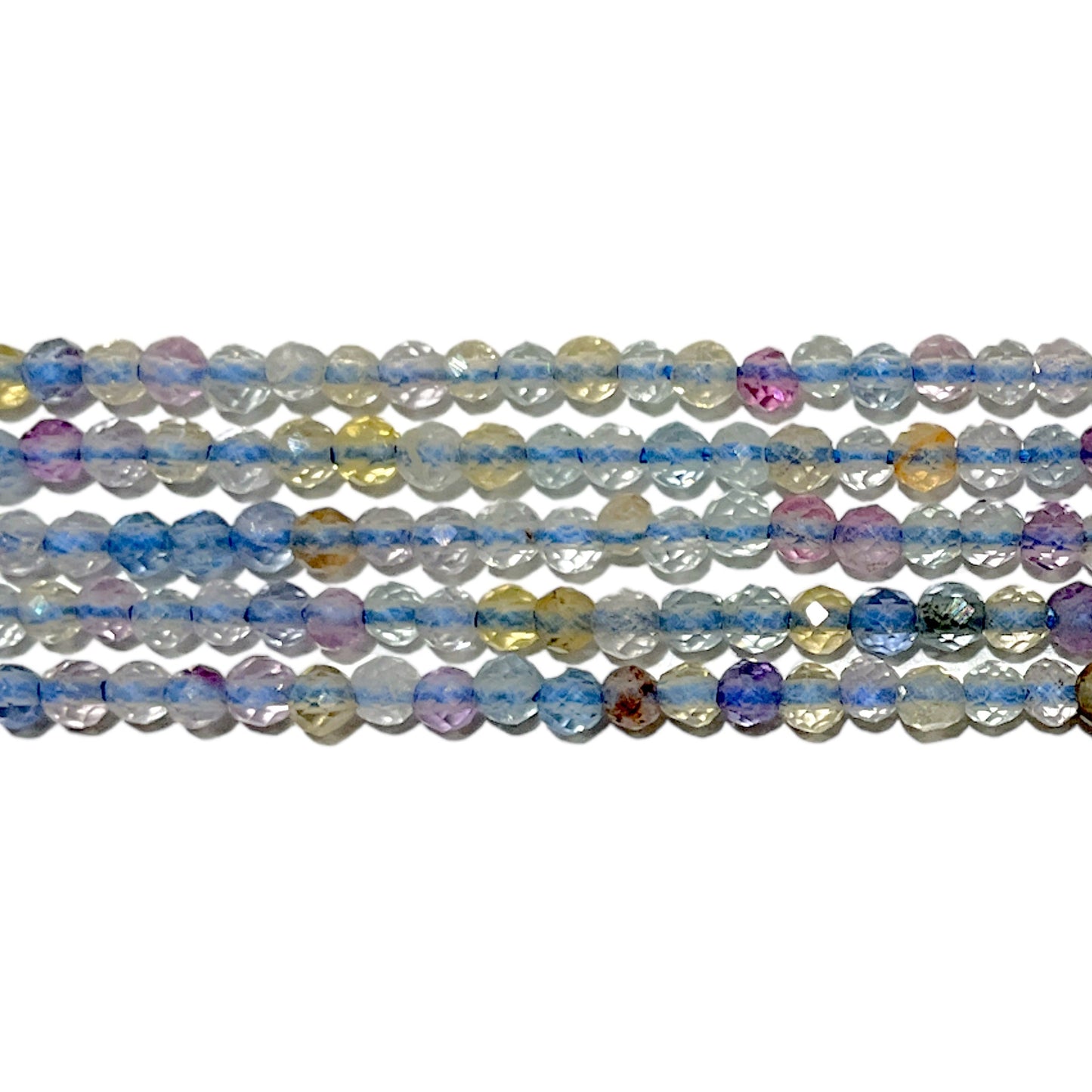 Fil de perles facettées Fluorine multicolore/bleue - Foliesbijoux