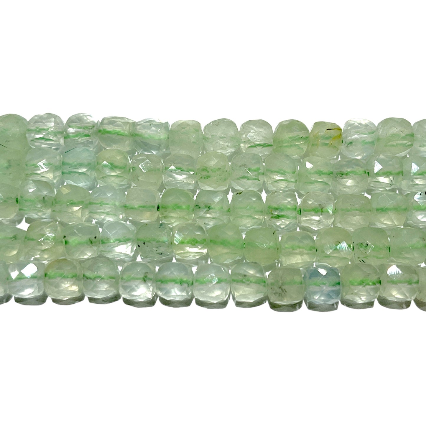 Fil de perles carrées facetté Phrenite 4x4 mm - Foliesbijoux