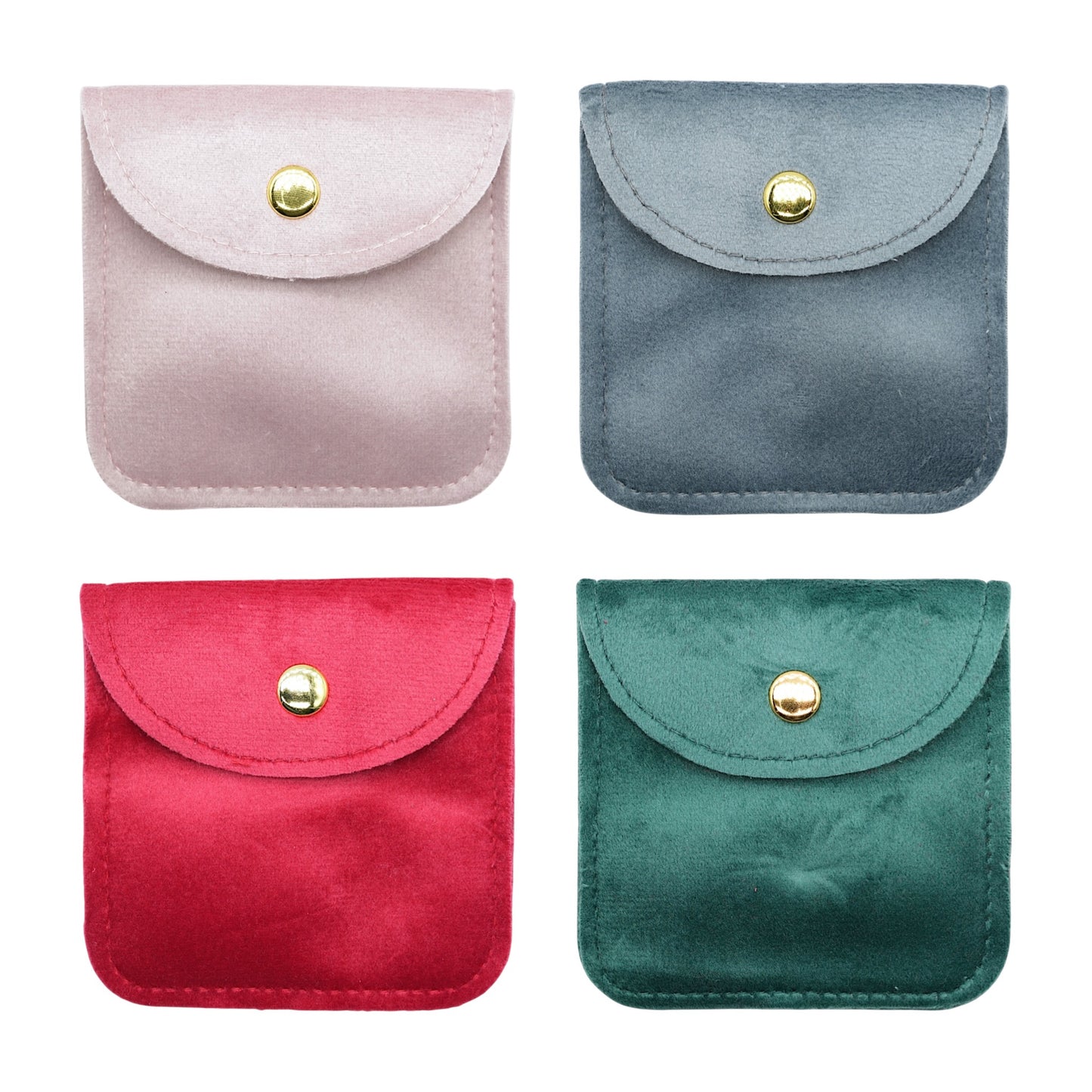10 Pochettes bijoux en velours 8x8cm