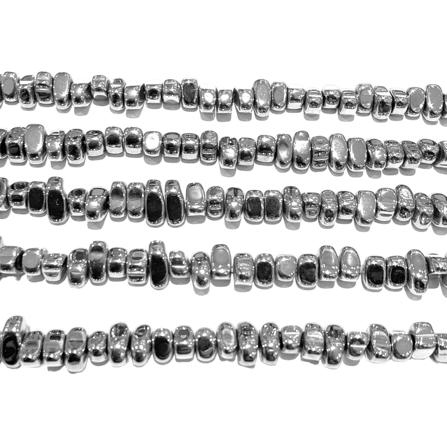 Fil de perle Hématite electroplaquée argenté claire HEA-72 - Foliesbijoux