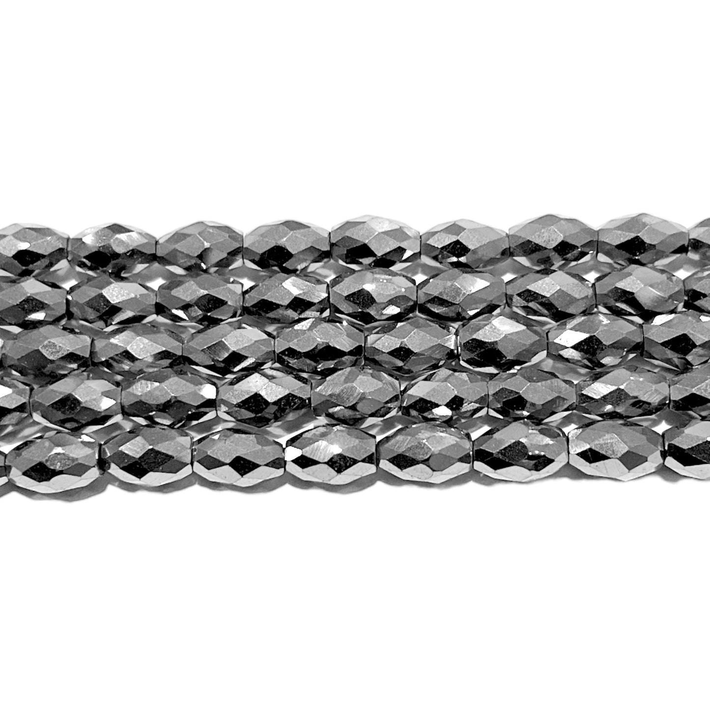 Fil de perle Hématite electroplaquée argentée claire HEA-73 - Foliesbijoux