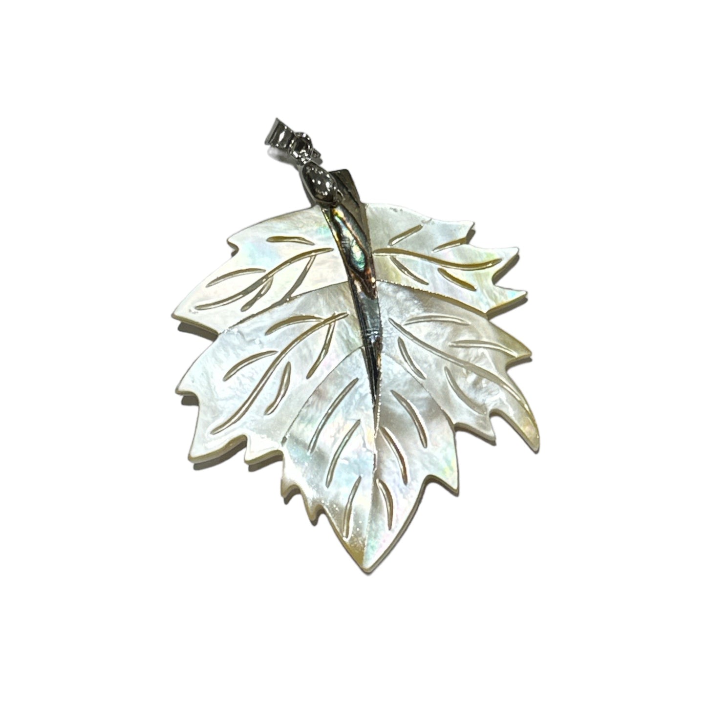 Pendentif feuille d’erable en nacre & abalone - Foliesbijoux
