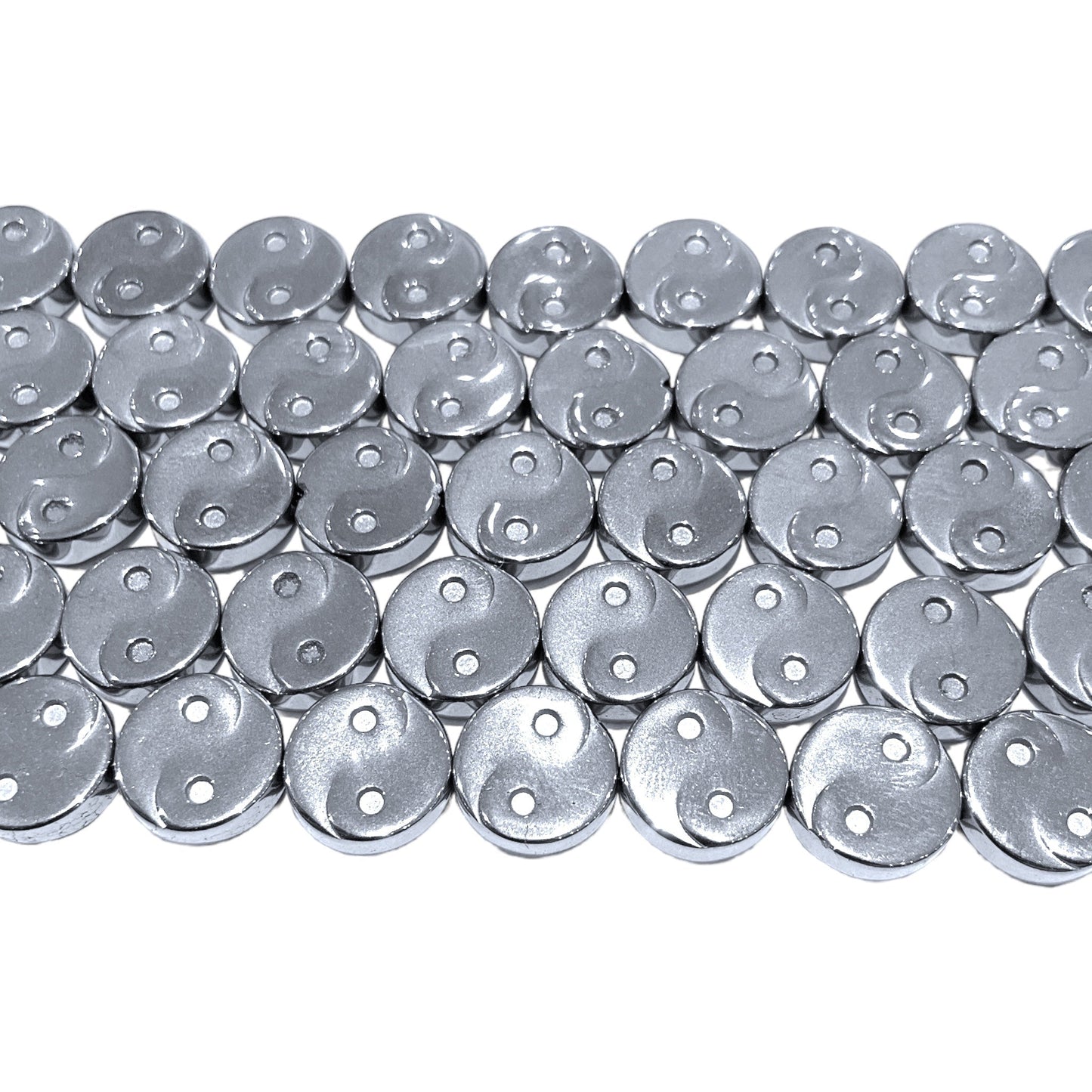 Fil de perle Hématite electroplaquée argentée claire HEA-76 - Foliesbijoux