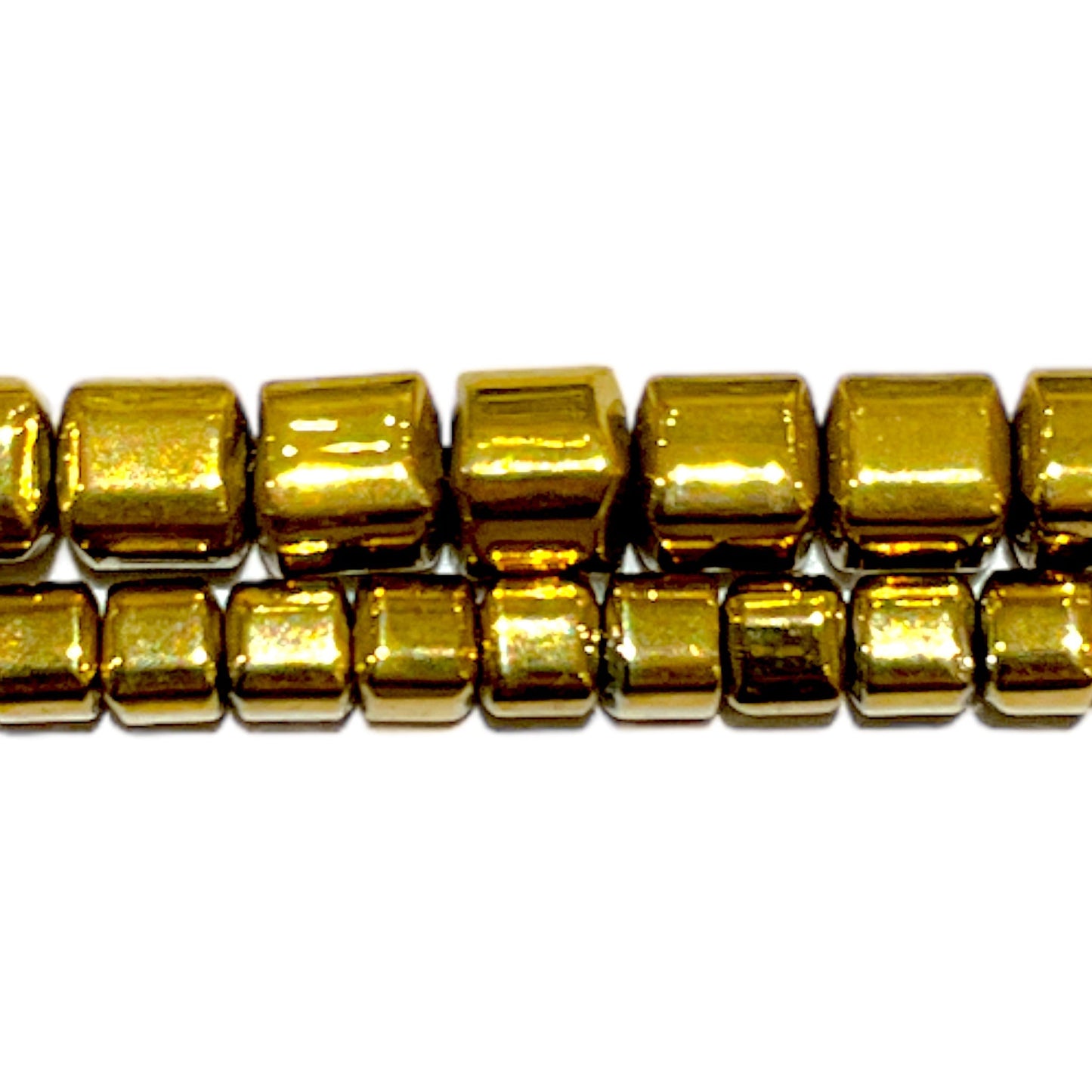 Fil de perle Hématite electroplaquée dorée bronze - Foliesbijoux