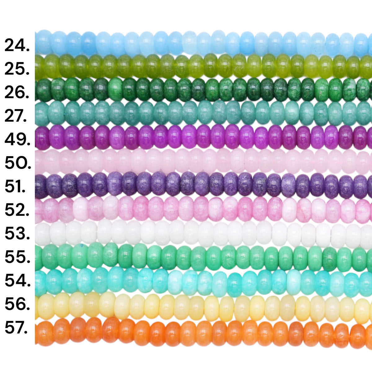 Fil de perle rondelles Agate teinté 6x10 mm (13 coloris disponible)